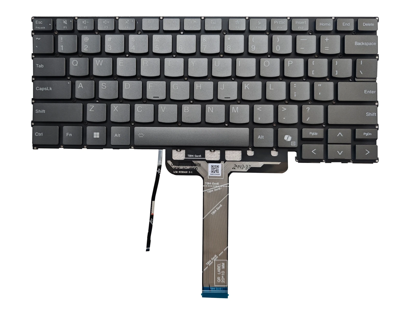 Tastatura Laptop, Lenovo, ThinkBook 14 G7 IML Type 21MR, iluminata, gri, layout US
