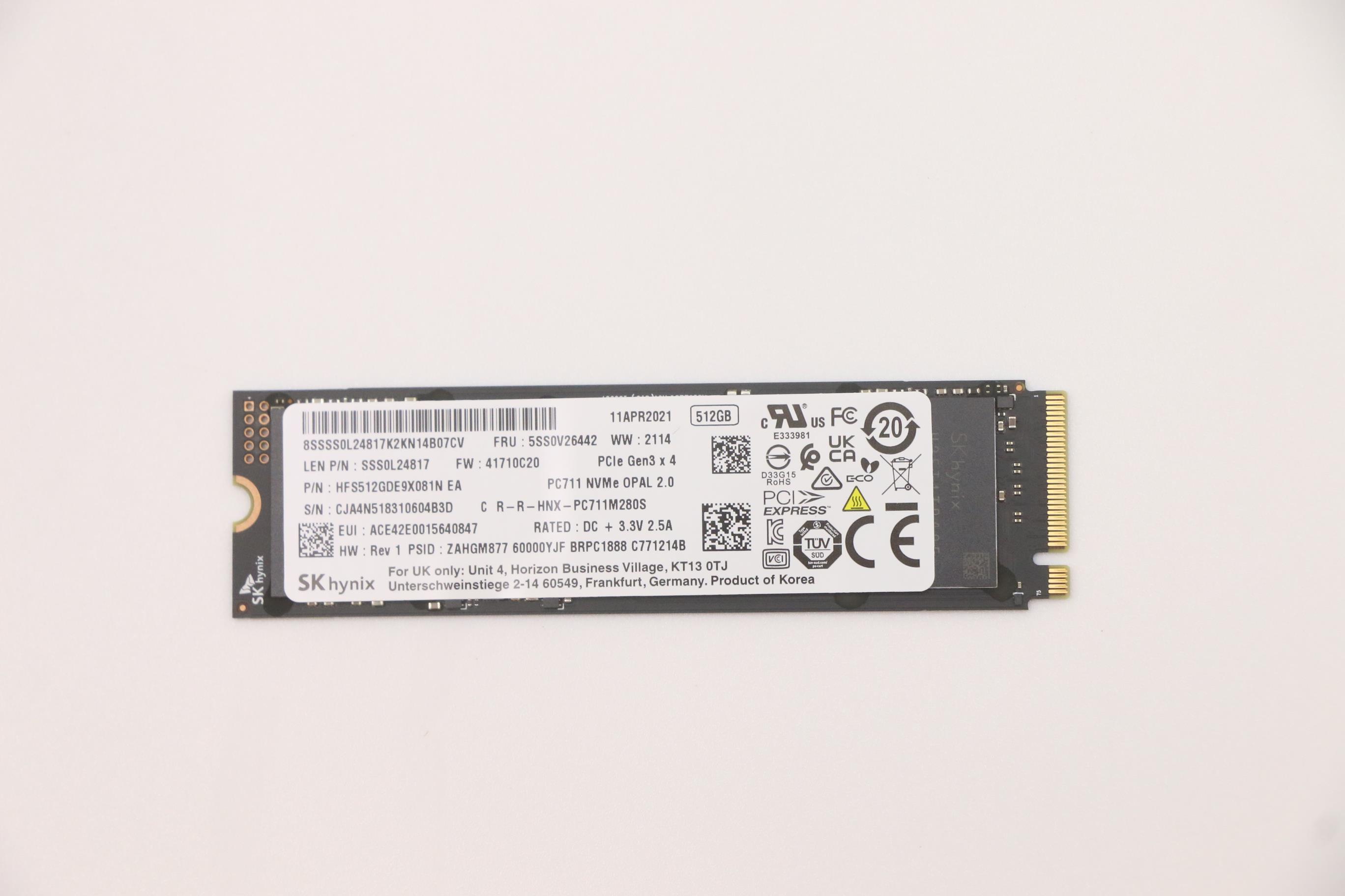Solid State Drive (SSD) SK Hynix, 512GB, PCIe Gen 3 x 4, NVMe M.2, HFS512GDE9X081N, SS0L24817, 3400 MB/s, 2900 MB/s, Laptop/Desktop