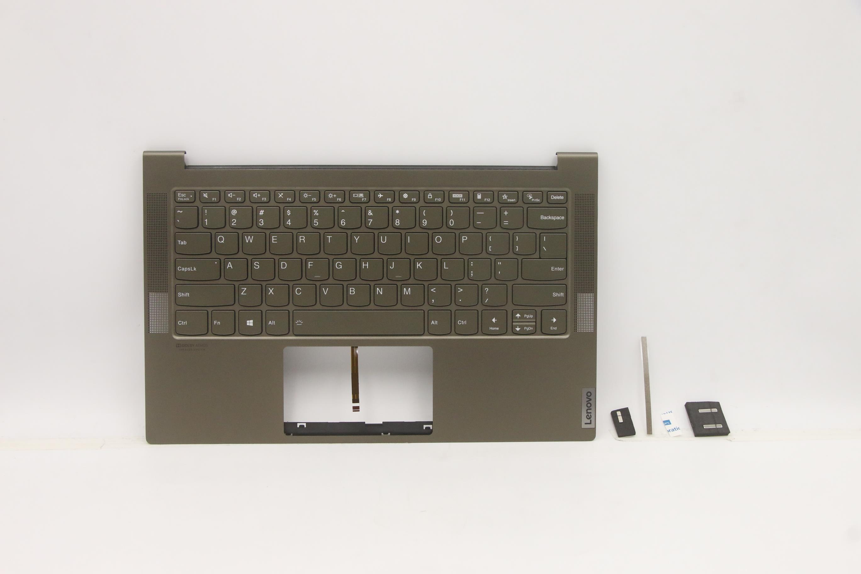 Carcasa superioara cu tastatura palmrest Laptop, Lenovo, Yoga Slim 7-14IIL05 Type 82A4, 82A1, 5CB1B05348, 4BLS2TALV70 3A, iluminata, Dark Moss, layout US