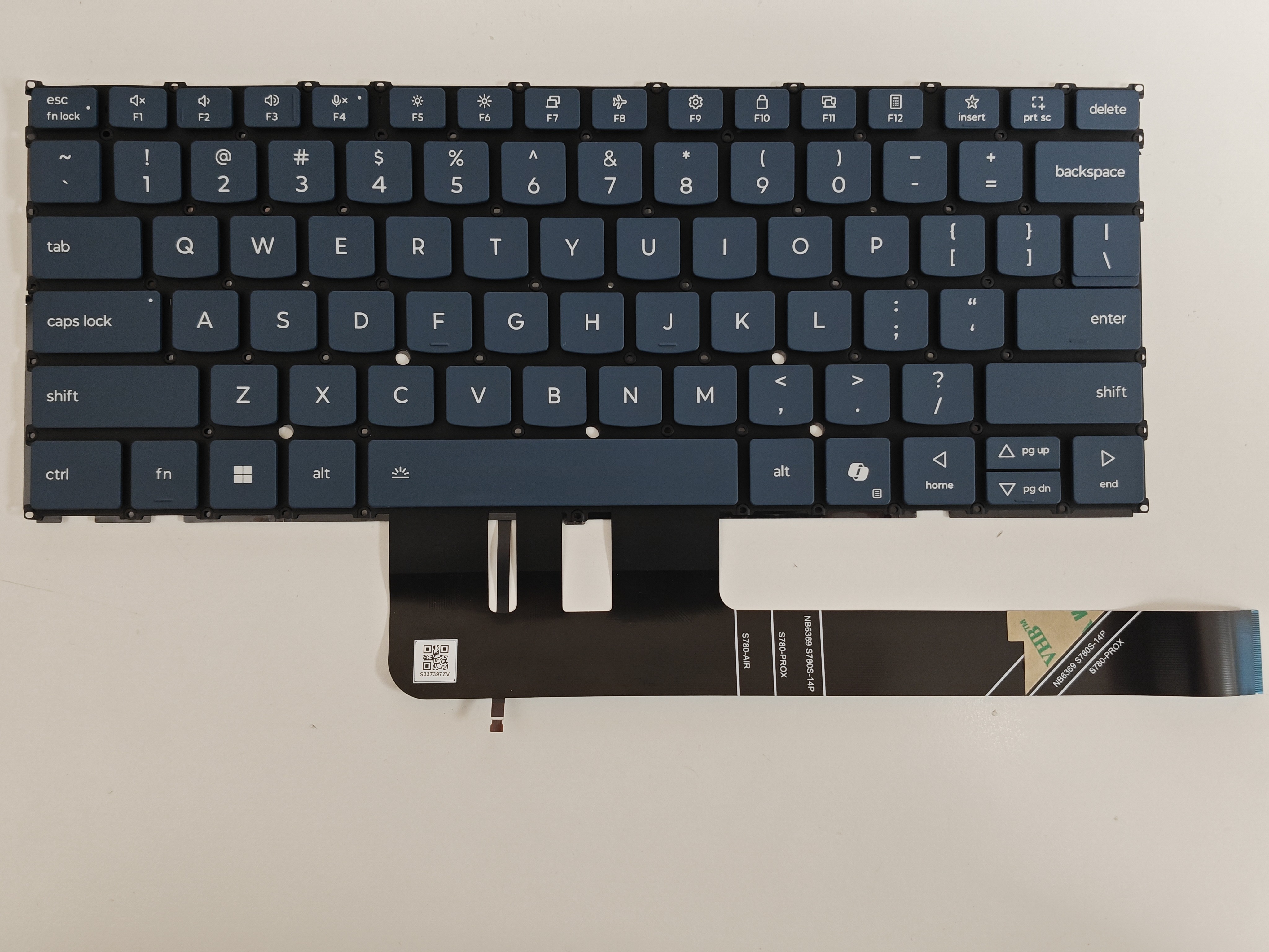 Tastatura Laptop 2-in-1, Lenovo, Yoga 7 14IIL10 Type 83JQ, iluminata, albastra, layout US