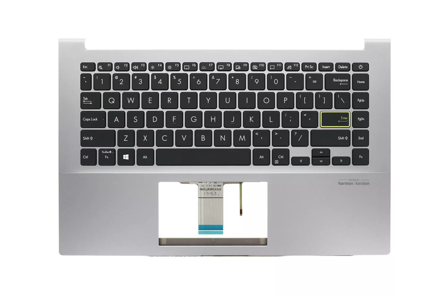 Carcasa superioara cu tastatura palmrest Laptop, Asus, VivoBook 14 X421I, X421IA, X421U, X421UUA, 90NB0QR4-R30US0, 90NB0QR4-R30UI0, 39XKSTAJNG0, X421IA-8G, iluminata, gri, layout US