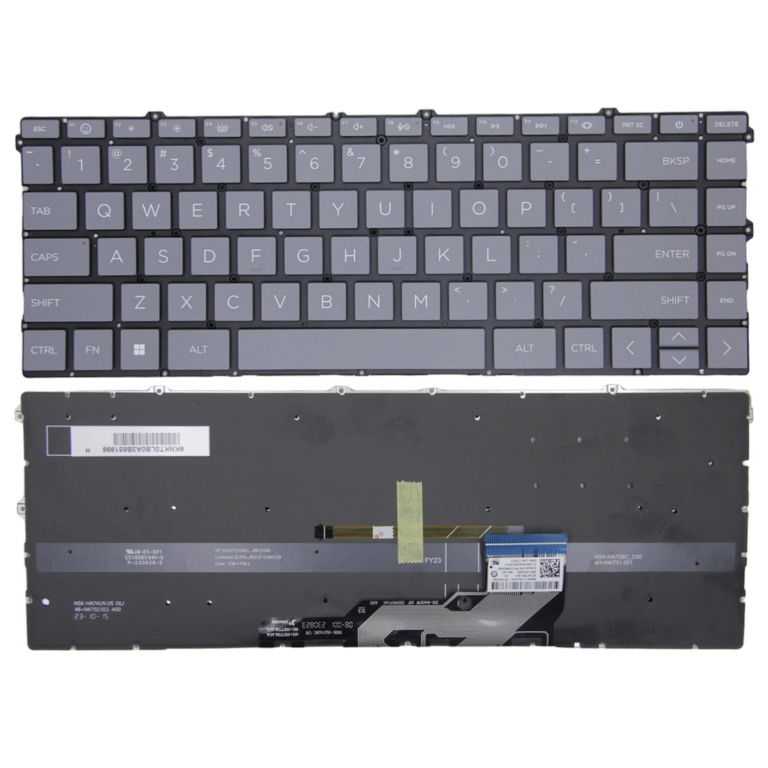 Tastatura Laptop, HP, Envy X360 15-FH, 15Z-FH, TPN-C166, iluminata, gri deschis, layout US