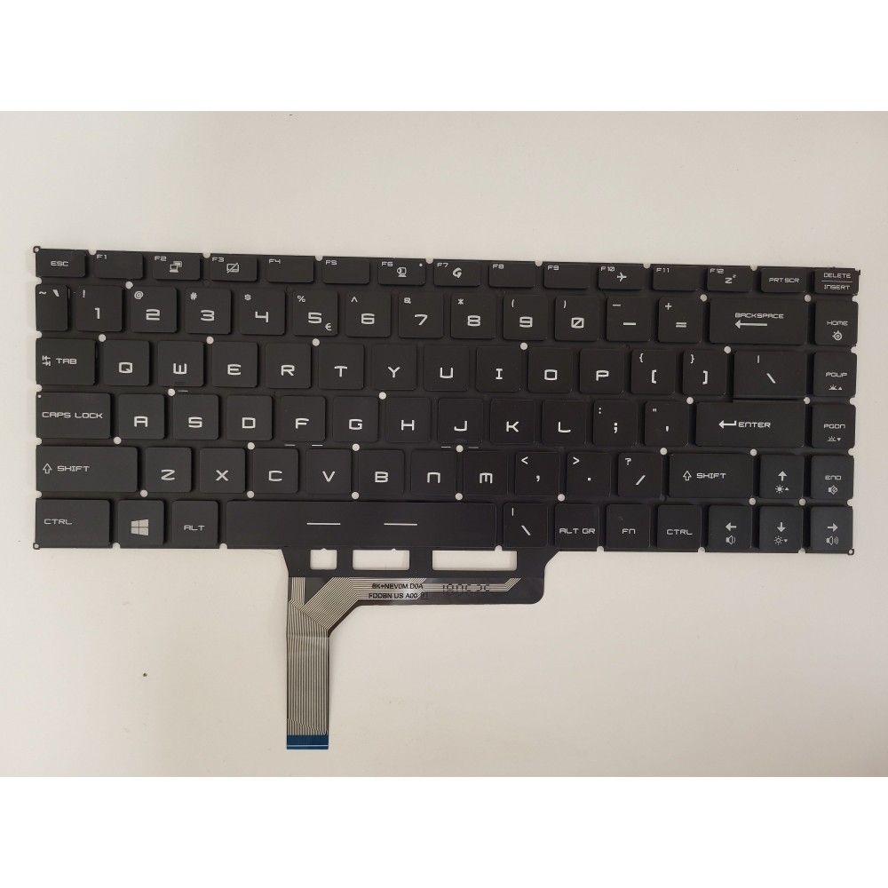 Tastatura Laptop Gaming, MSI, Bravo 15 A4DC, A4DCR, A4DD, A4DDR, MS-16WK, iluminata, neagra, layout US