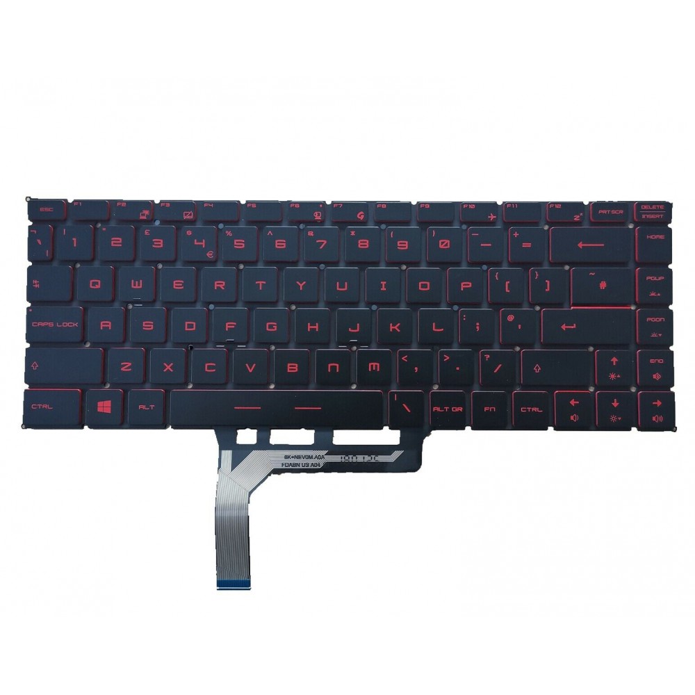Tastatura Laptop Gaming, MSI, Bravo 15 A4DC, A4DCR, A4DD, A4DDR, MS-16WK, iluminata, rosie, layout US