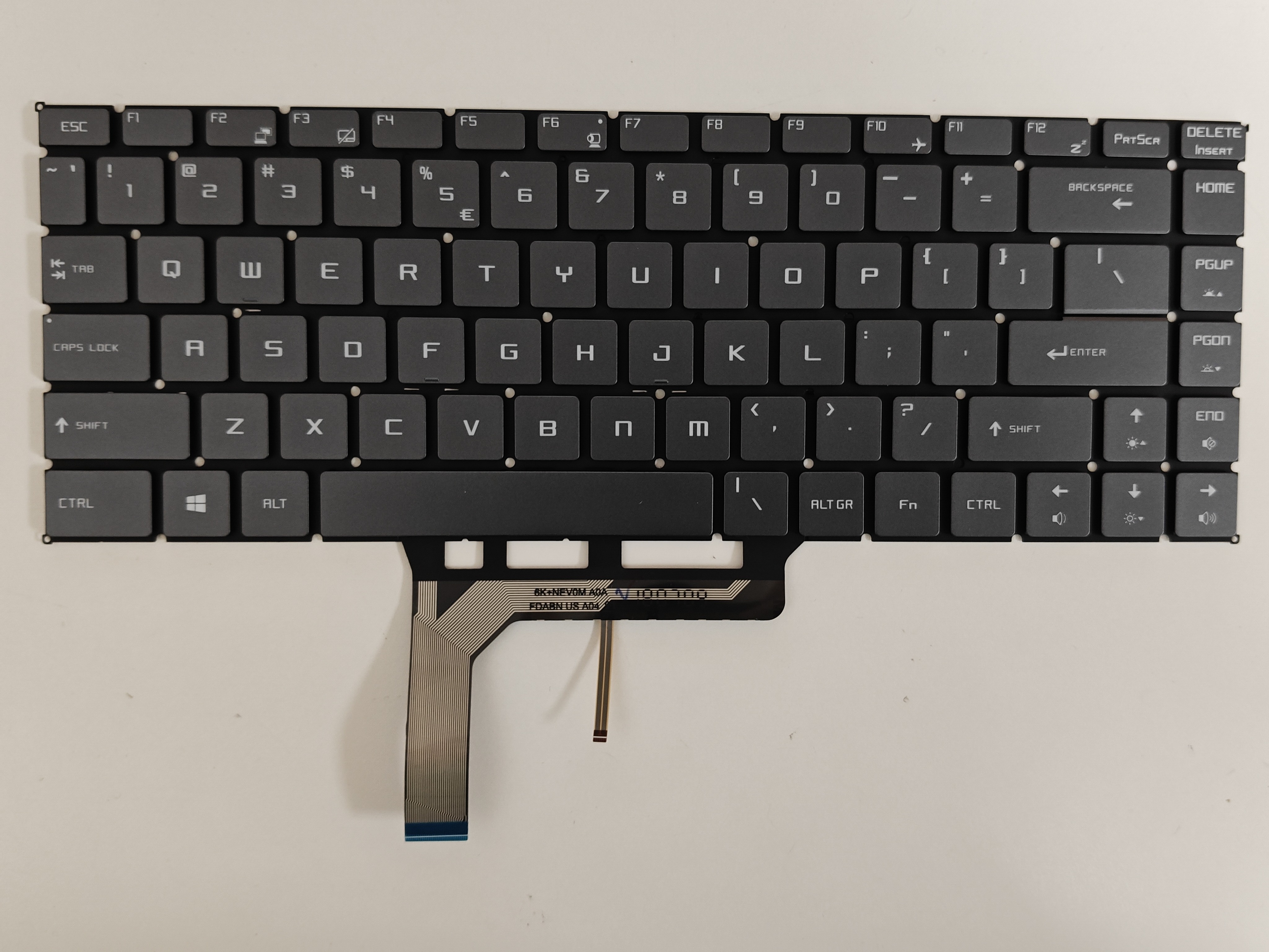 Tastatura Laptop Gaming, MSI, Bravo 15 A4DC, A4DCR, A4DD, A4DDR, MS-16WK, iluminata, gri, layout US