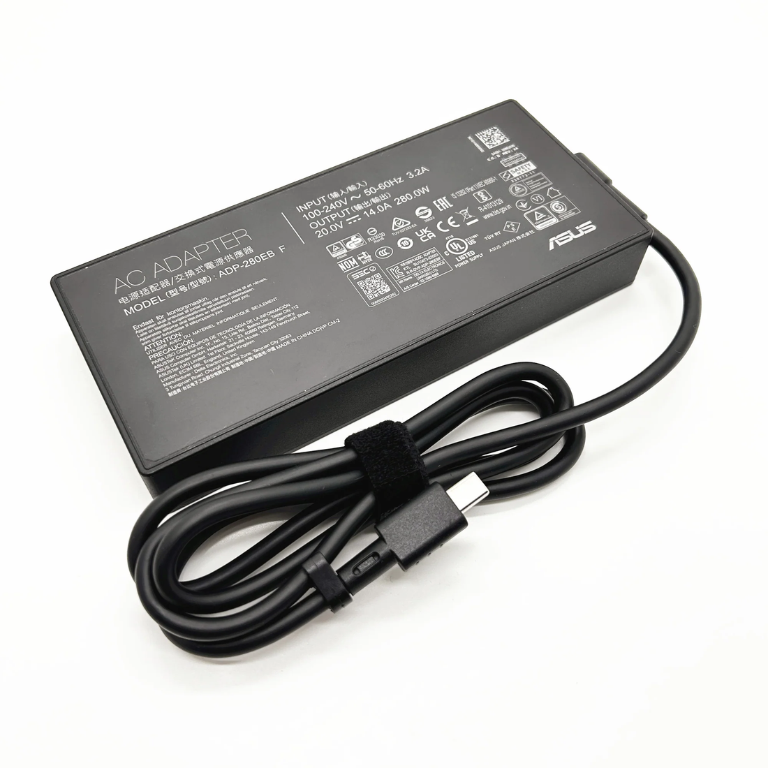 Incarcator Laptop Gaming, Asus, TUF A16 FA608F, FA608FM, FA608FP, FA608J, FA608JH, FA608P, FA608PM, FA608PP, 0A001-00802700, ADP-280EB F, 20V, 14A, 280W, mufa drepunghiulara 8.0x4.0mm