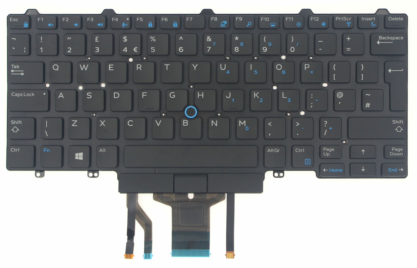 Tastatura Laptop, Dell, Latitude 14 7490, P73G, P73G002, 0K9V28, 09170J, dual point, iluminata, neagra, layout UK