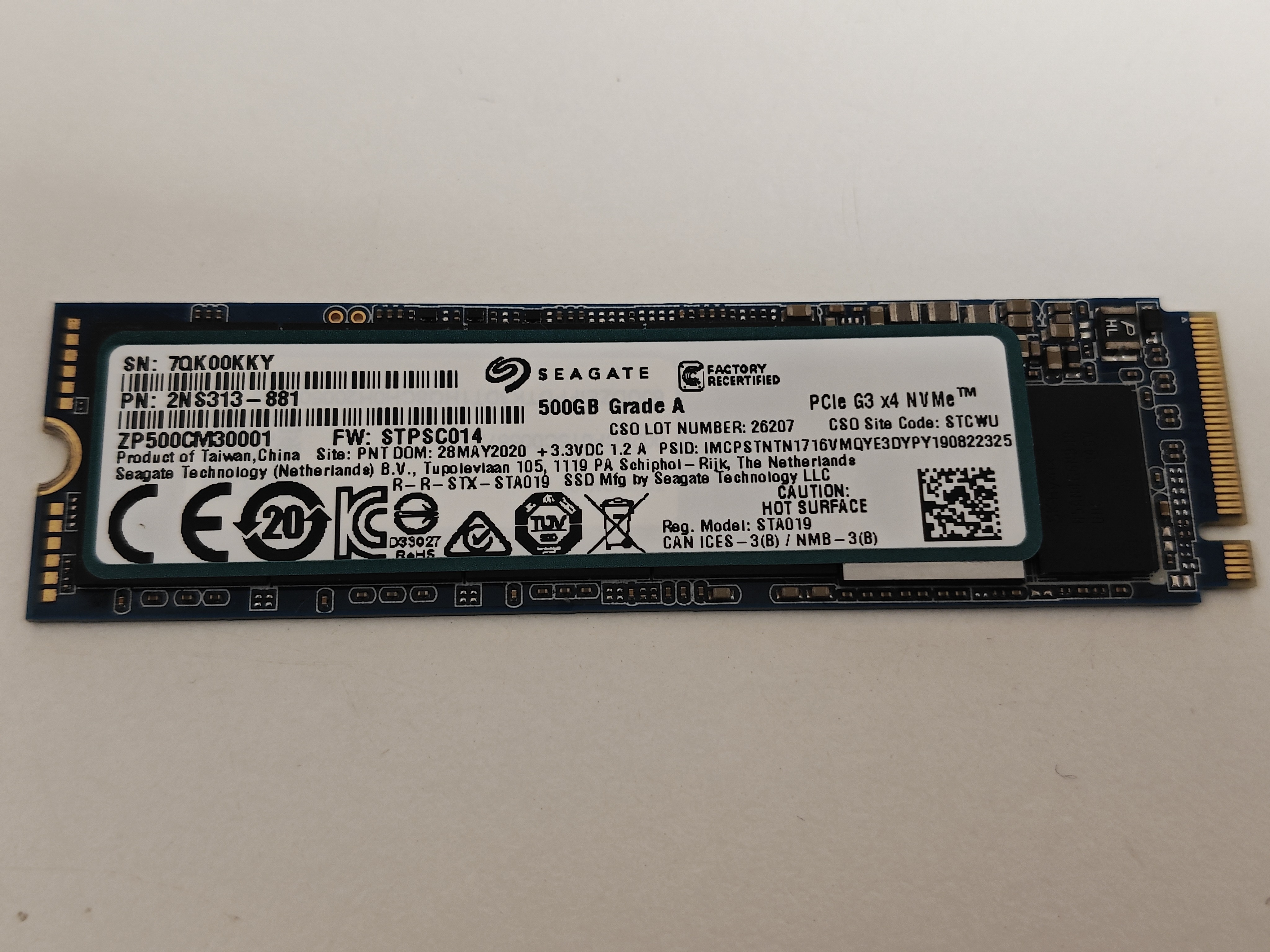 Solid State Drive (SSD) Seagate, 500GB, PCIe Gen 3.0 x 4, NVMe M.2, BarraCuda Q5, ZP500CV30001, 2300 MB/s, 900 MB/s, Laptop/Desktop