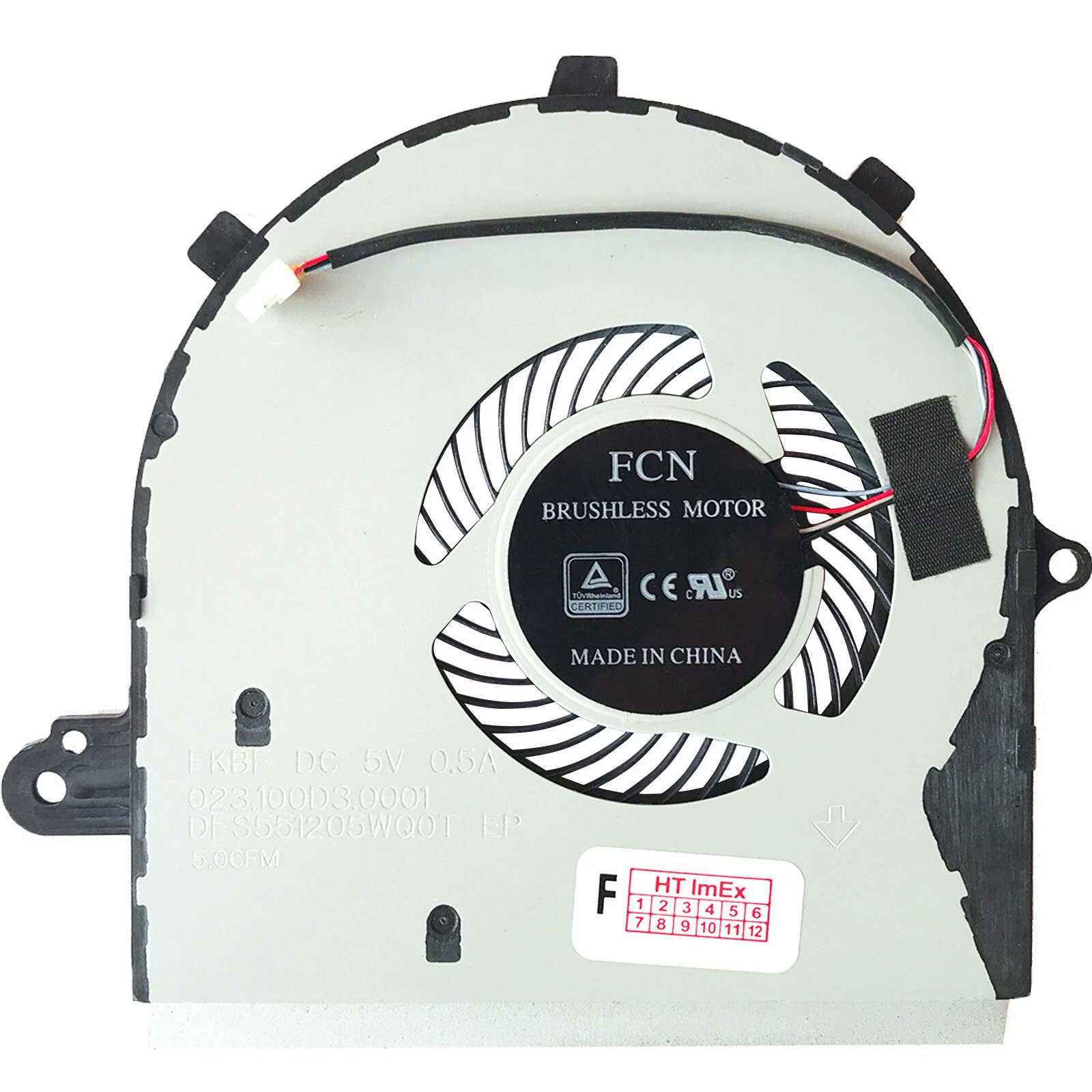 Cooler Laptop 2-in-1, Dell, Inspiron 17 7786, P36E, P36E001, GCN3G, 0GCN3G, DFS551205WQ0T-FL1D, 023.100D1.0001, 5V, 0.5A