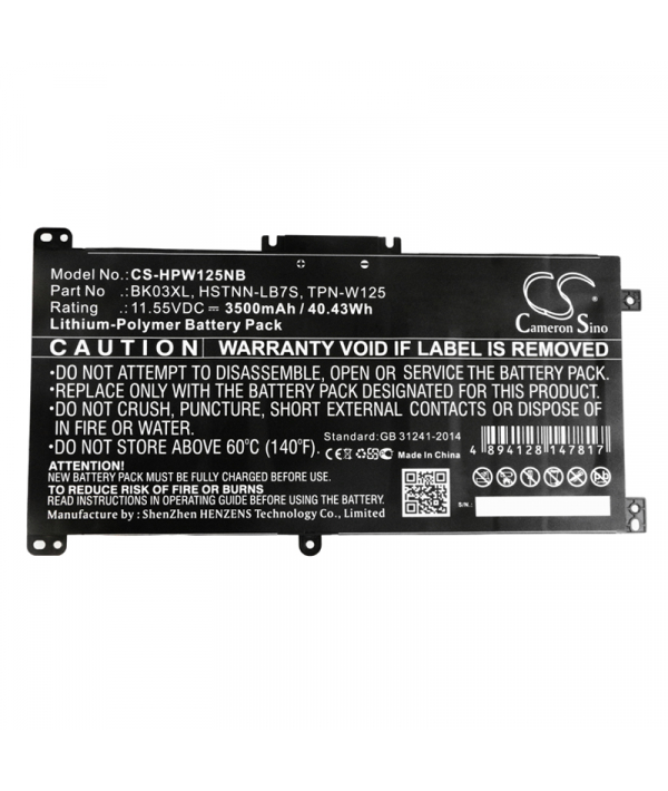 Baterie compatibila Laptop, HP, Pavilion X360 14-BA, 14M-BA, 14T-BA, TPN-W125, 916366-541, 916366-421, 916811-855, 916812-855, HSTNN-UB7G, HSTNN-LB7S, BK03XL, 11.55V, 3500mAh, 40.43Wh