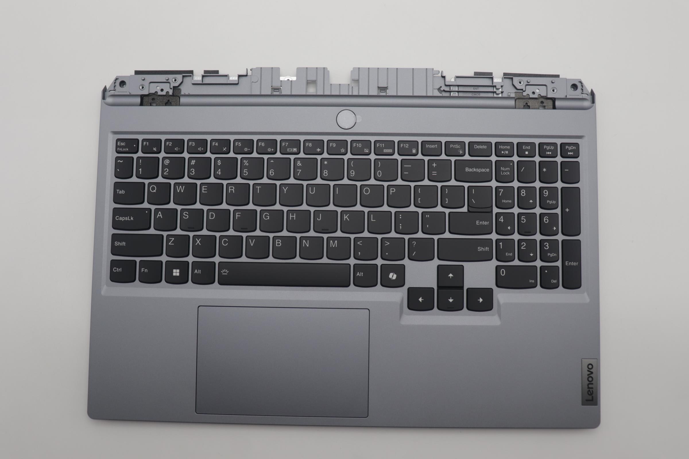 Carcasa superioara cu tastatura palmrest Laptop Gaming, LOQ 15ARP9 Type 83JC, 5CB1P43384, AP921000101, iluminata, gri, layout US