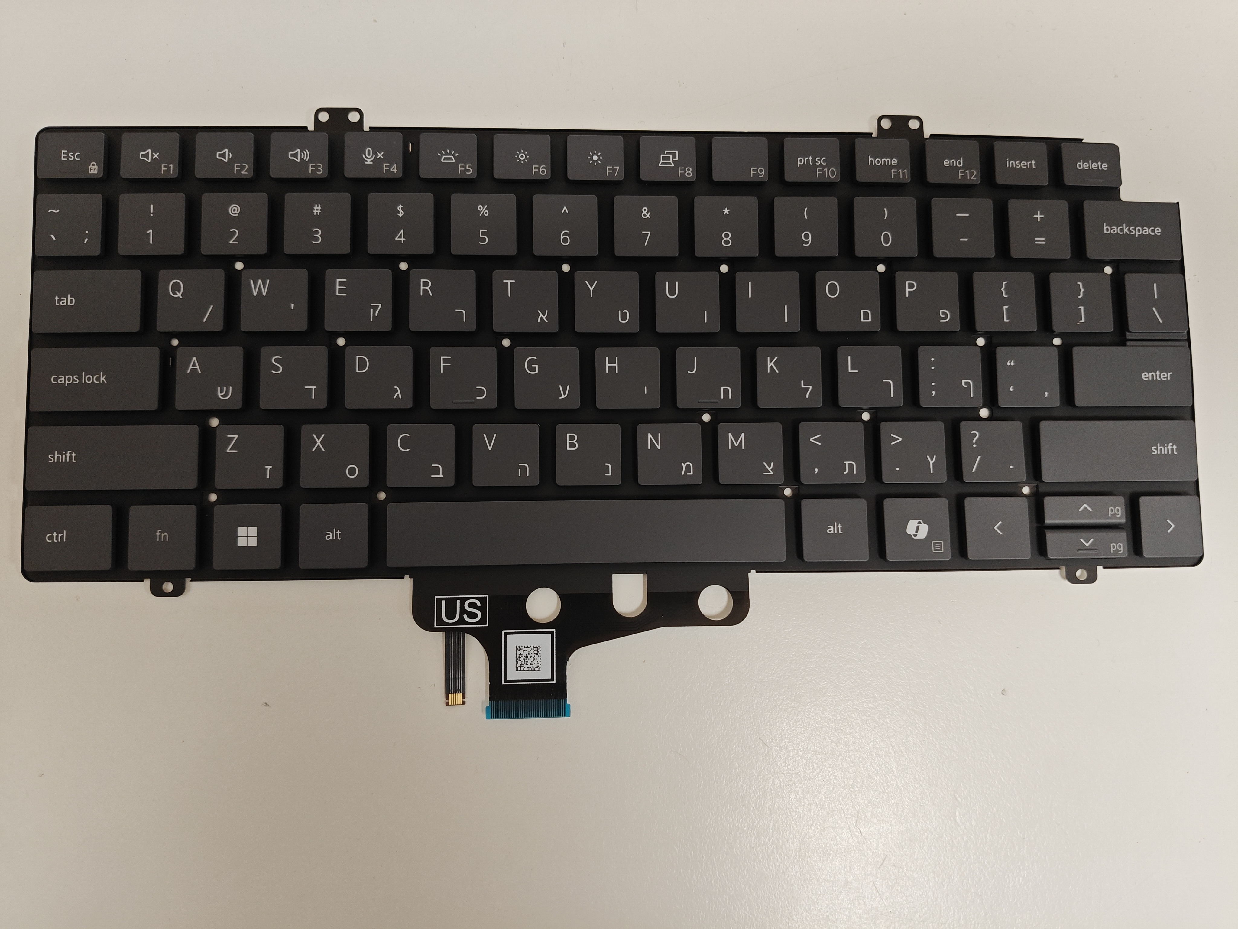 Tastatura Laptop, Dell, Precision 3470, 3480, 009N23, iluminata, neagra, layout HB/HEB (ebraica)