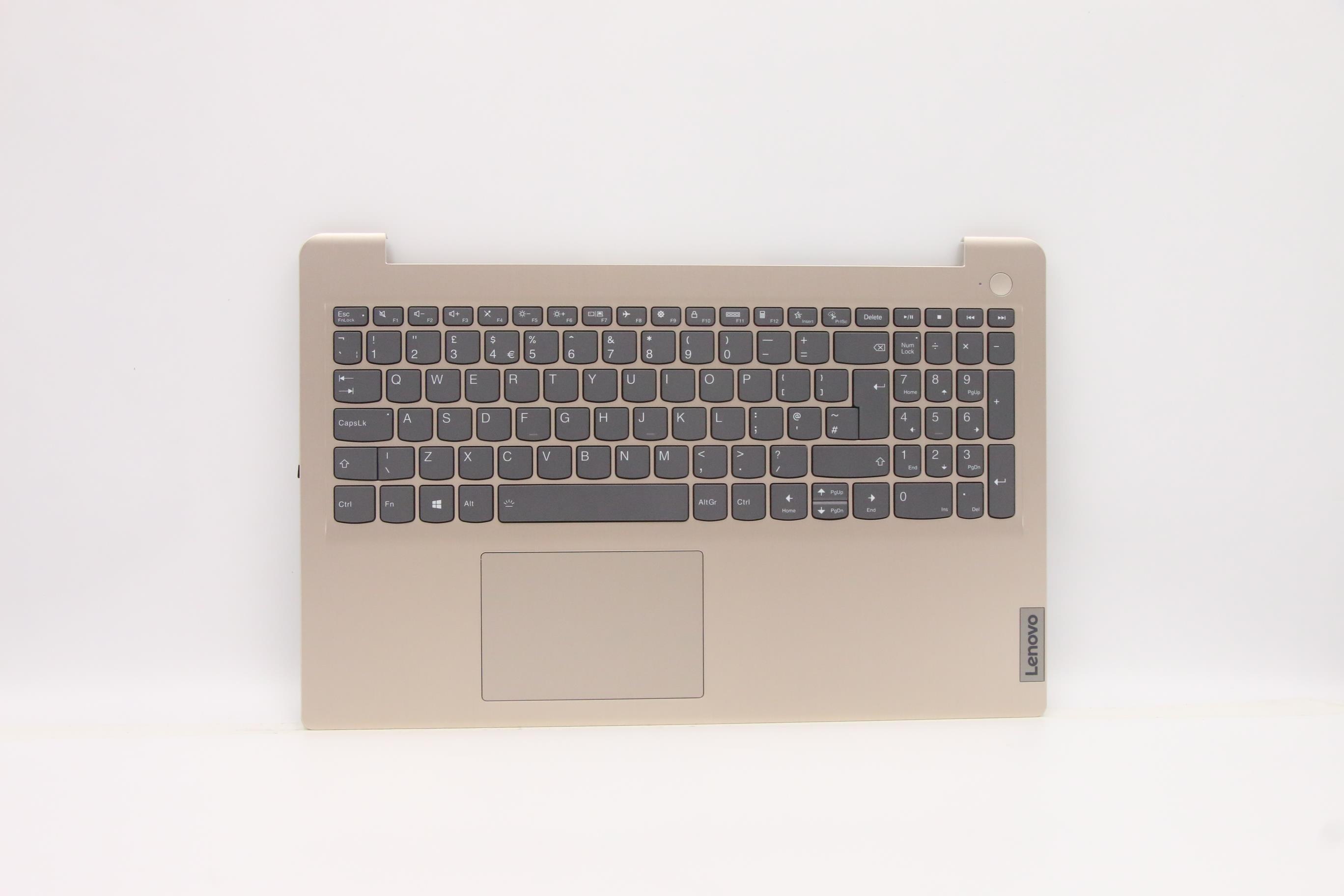 Carcasa cu tastatura palmrest Laptop, Lenovo, IdeaPad 3-15ALC6 Type 82KU, 5CB1B84525, AP21P000650, AM21P000110, EC21P000210, iluminata, aurie, layout UK