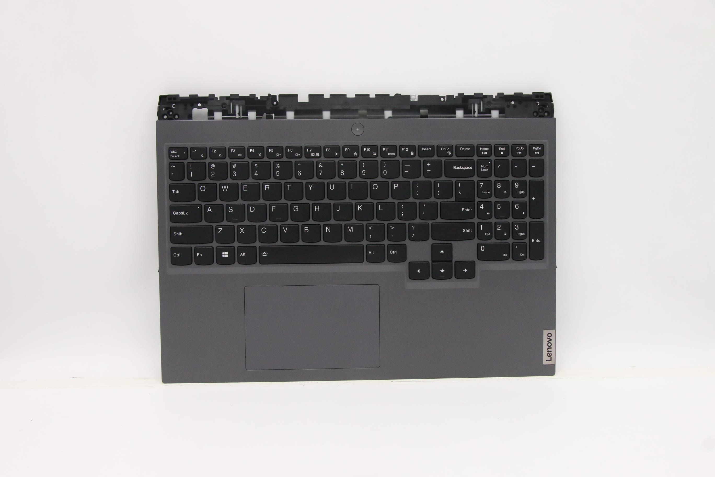 Carcasa superioara cu tastatura palmrest Laptop, Lenovo, Legion 5 Pro 16ACH6H Type 82JQ, 5CB1C93162, 5CB1C93166, AP1ZV000100, iluminata, Slate Grey, layout US