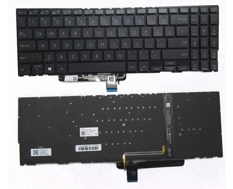 Tastatura Laptop, Asus, Q528E, Q528EH, iluminata, gri inchis, layout US