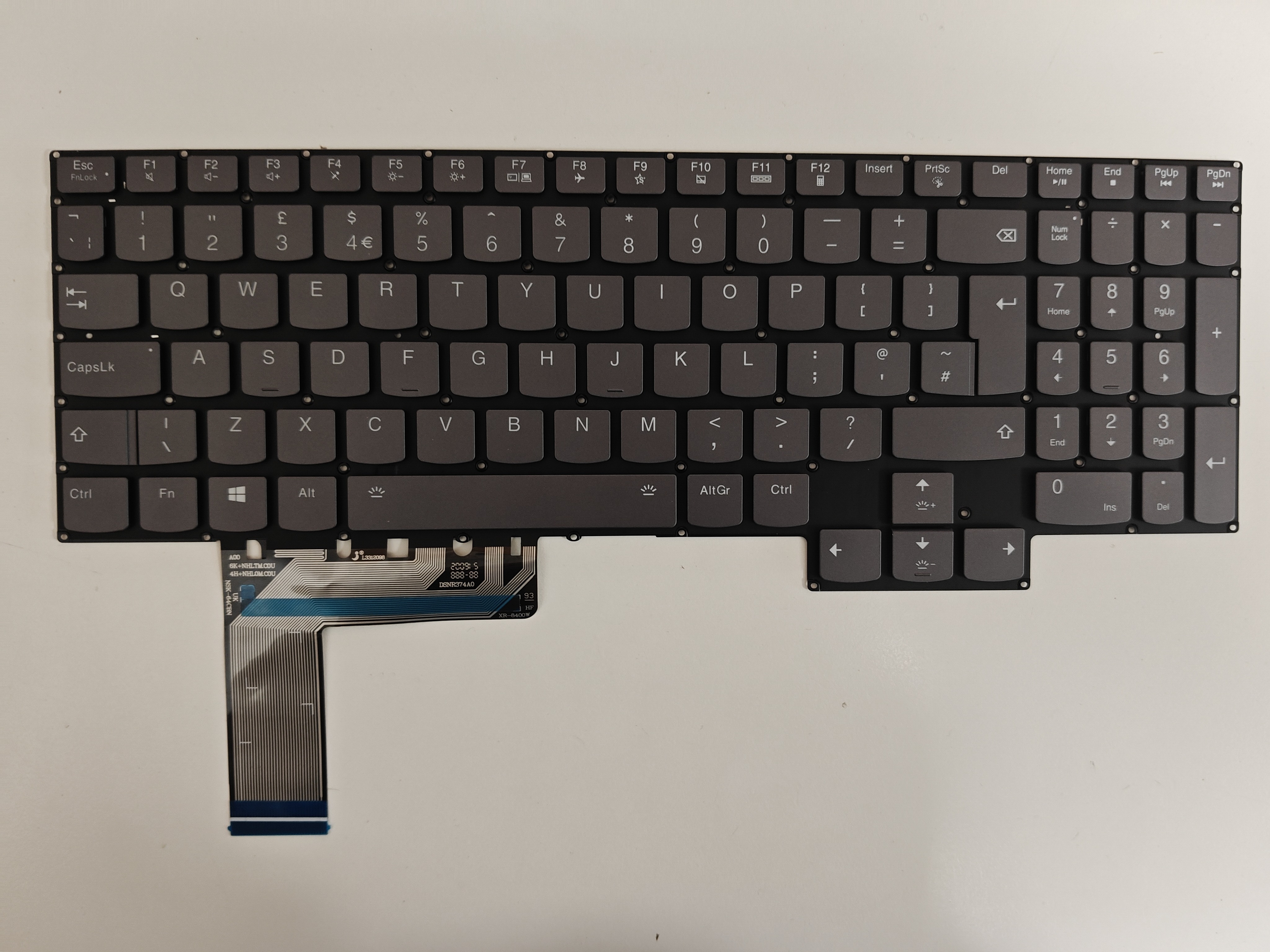 Tastatura Laptop, Lenovo, Legion Pro 7 16IAX10H Type 83F5, iluminata, RGB Per Key, gri, layout UK