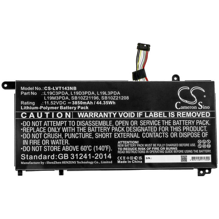 Baterie Laptop, Lenovo, ThinkBook 14 G4 ABA Type 21DK, CS-LVT143NB, L19C3PDA, L19D3PDA, L19L3PDA, L19M3PDA, SB10Z21196, SB10Z21208, 11.52V, 3820mAh, 44.35Wh