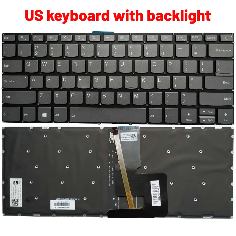 Tastatura Laptop, Lenovo, IdeaPad V14-IWL Type 81YB, iluminata, layout US