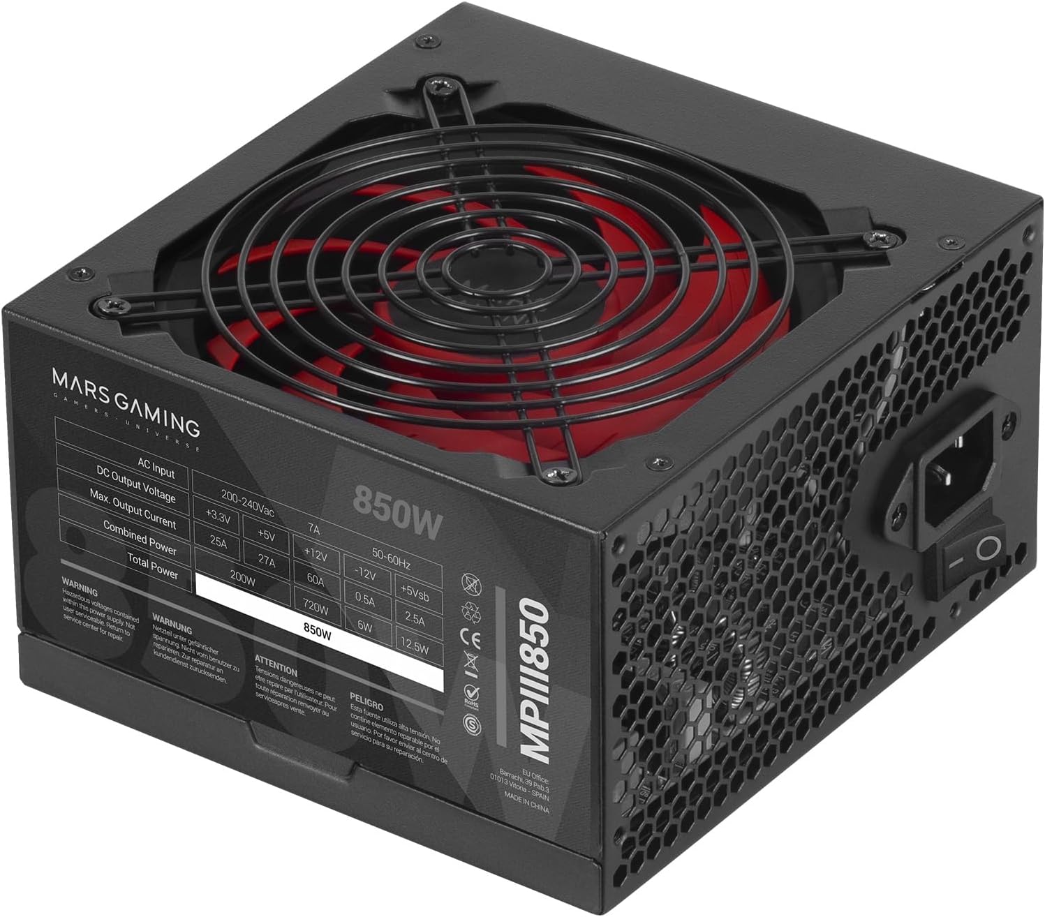 Sursa alimentare PC Gaming, Mars, MPIII850, Digital Bronze, 850W, PFC-ACTIVE, 12CM, ATX