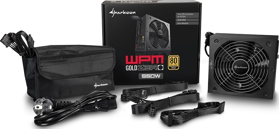 Sursa semi modulara PC Gaming, Sharkoon, 750W, 80 PLUS Gold, WPM750GOLD, ATX, neagra