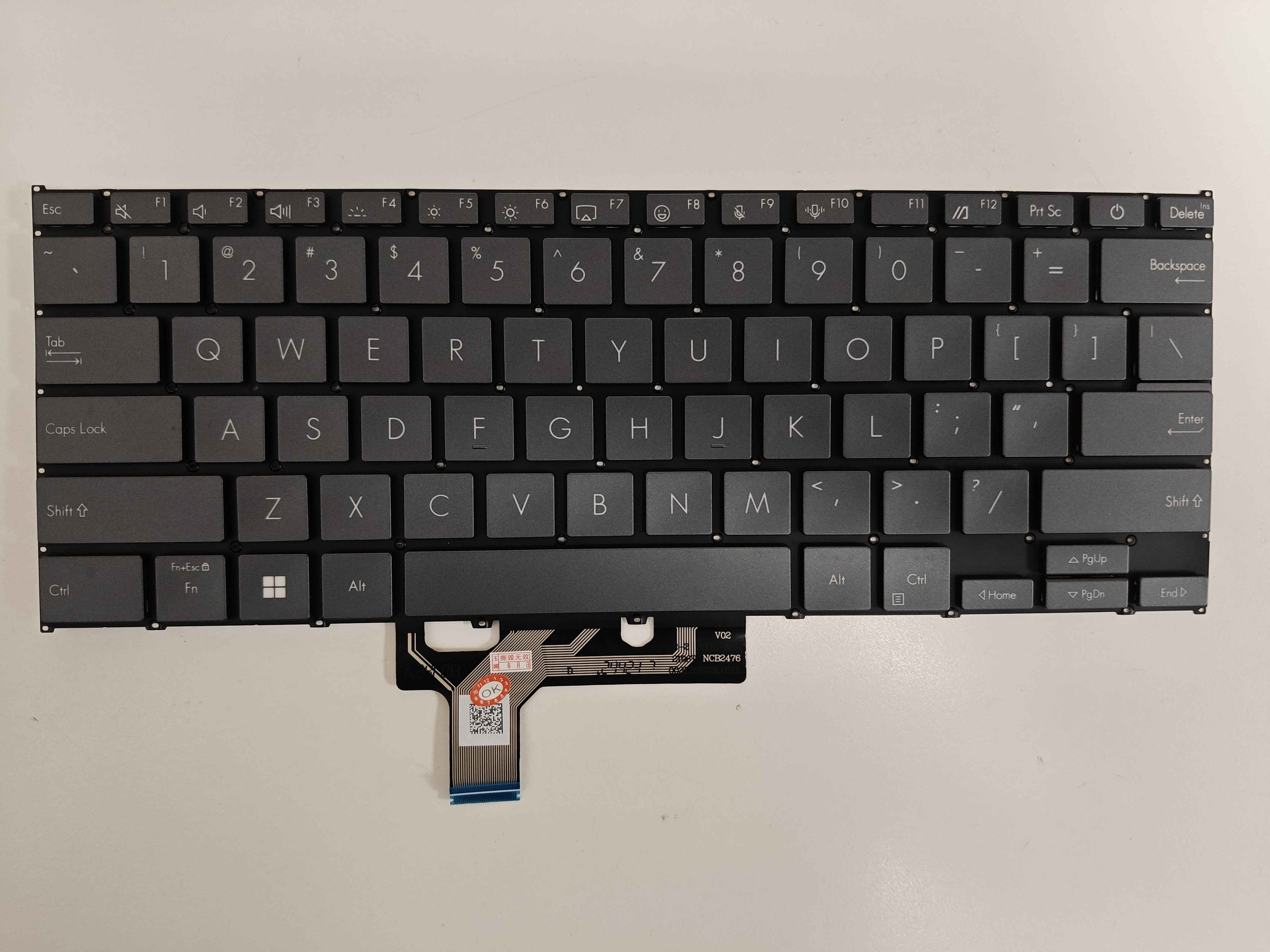 Tastatura Laptop, Asus, ZenBook 14 UX3405C, UX3405CA, UX3405M, UX3405MA, gri, layout US