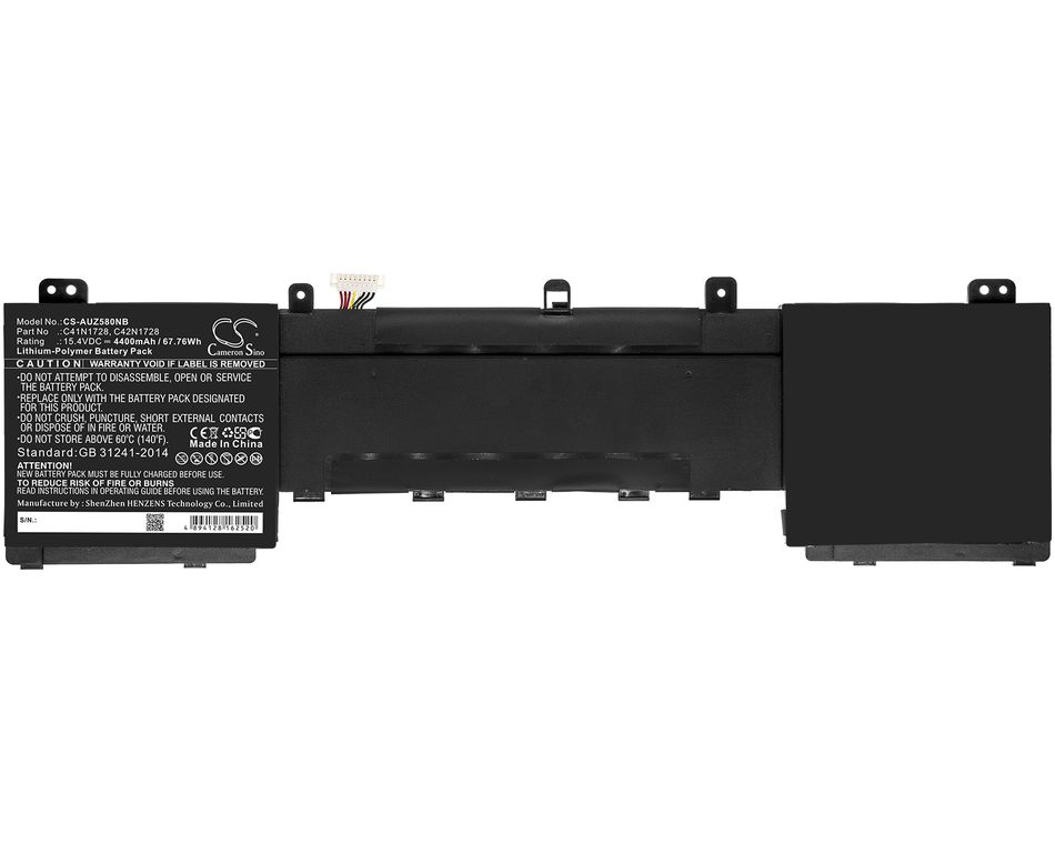 Baterie compatibila Laptop, Asus, ZenBook Pro 15 UX580G, UX580GE, UX580GD, 0B200-02520100, 0B200-02520200, 4ICP5/41/75-2, CS-AUZ580NB, C41N1728, C42N1728, 15.4V, 4400mAh, 67.76Wh