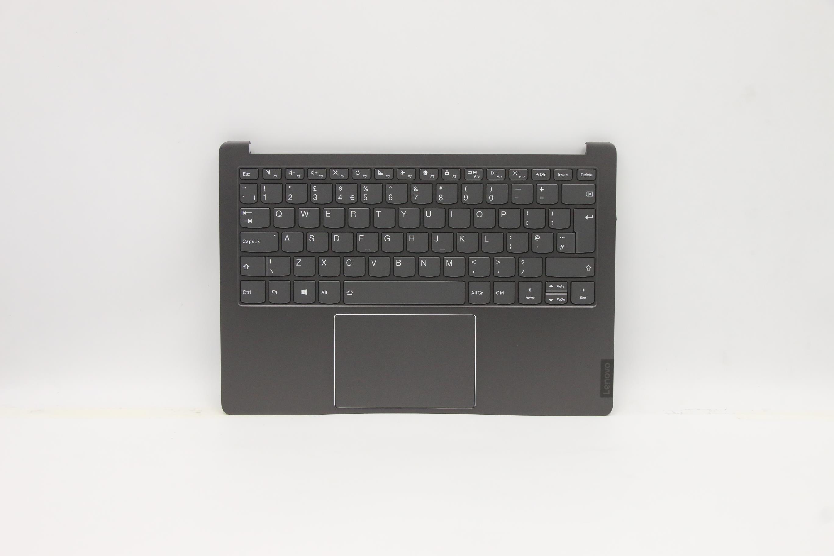 Carcasa superioara cu tastatura palmrest Laptop, Lenovo, IdeaPad S540-13ARE Type 82DL, 5CB0Z27886, AM1GW000J30, AM1GW000700, ET1GW000100, iluminata, Iron Grey, layout UK