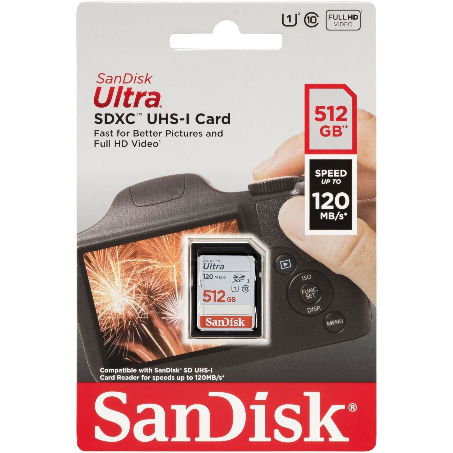 Card de Memorie SanDisk Ultra 512GB SDXC, 120MB/s, Clasa 10, Model SDSDUN4‑512G‑GN6IN