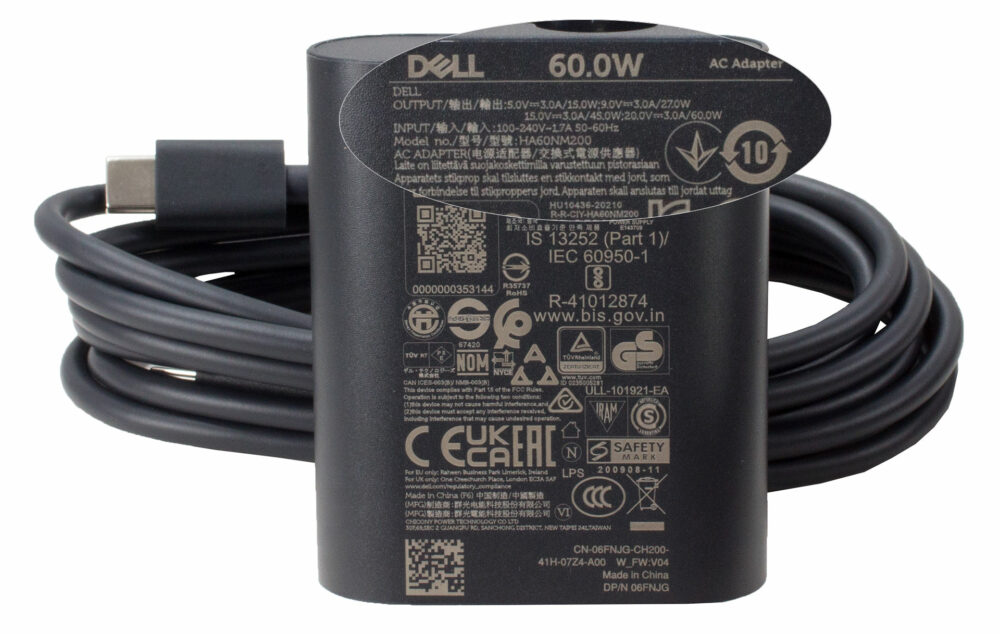 Incarcator Laptop 2-in-1, Dell, Latitude 14 9440, P161G, P161G001, VMJKJ, 0VMJKJ, 6FNJG, 06FNJG, HA60NM200, LA60NM200, 20V, 3.0A, 60W, USB-C