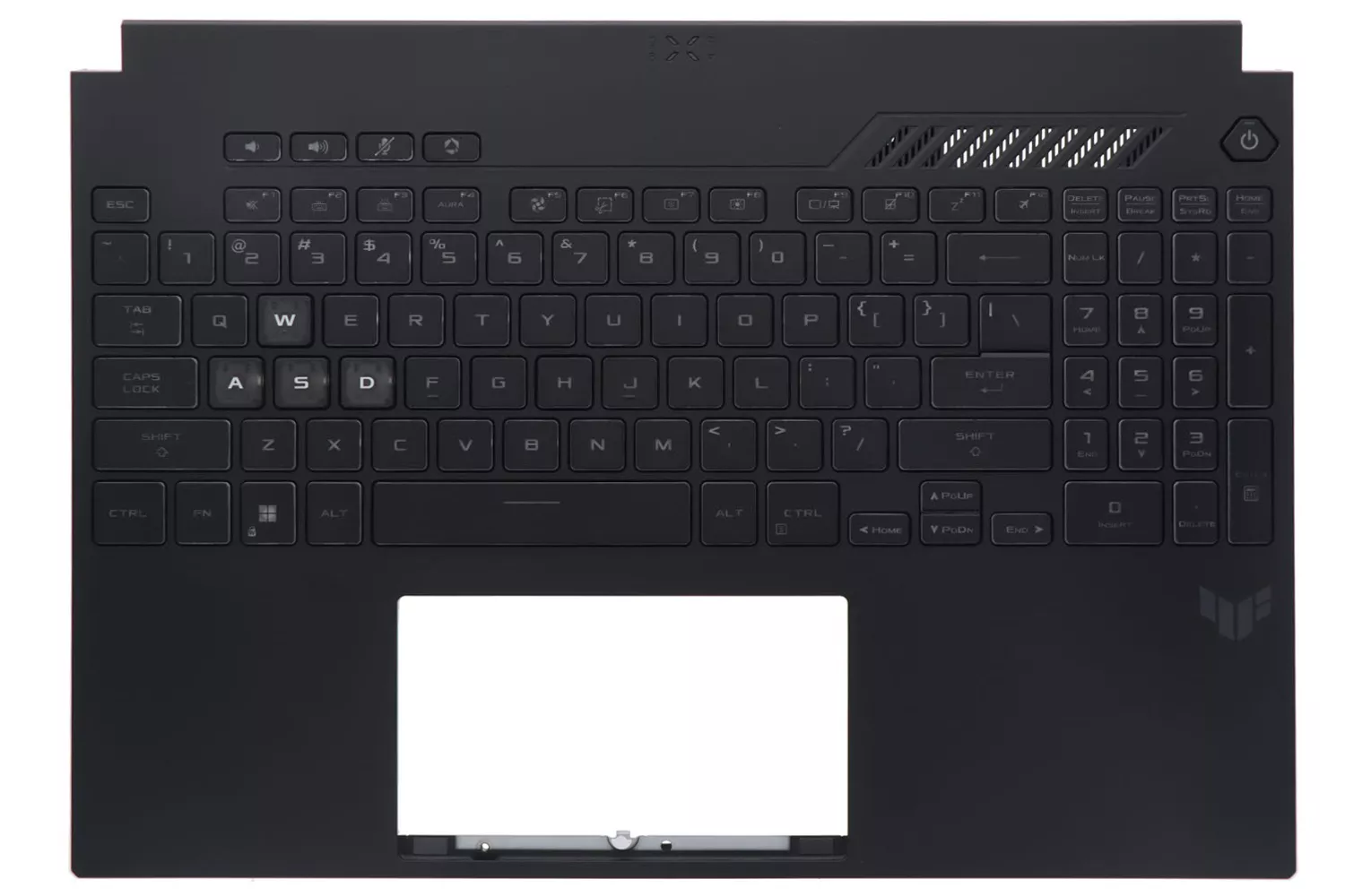 Carcasa superioara cu tastatura palmrest Laptop Gaming, Asus, TUF Gaming A16 FA607P, FA607PI, FA607PV, 90NR0IX3-R31US0, 6070B2233501, FA607PV-3A, iluminata, neagra, layout US