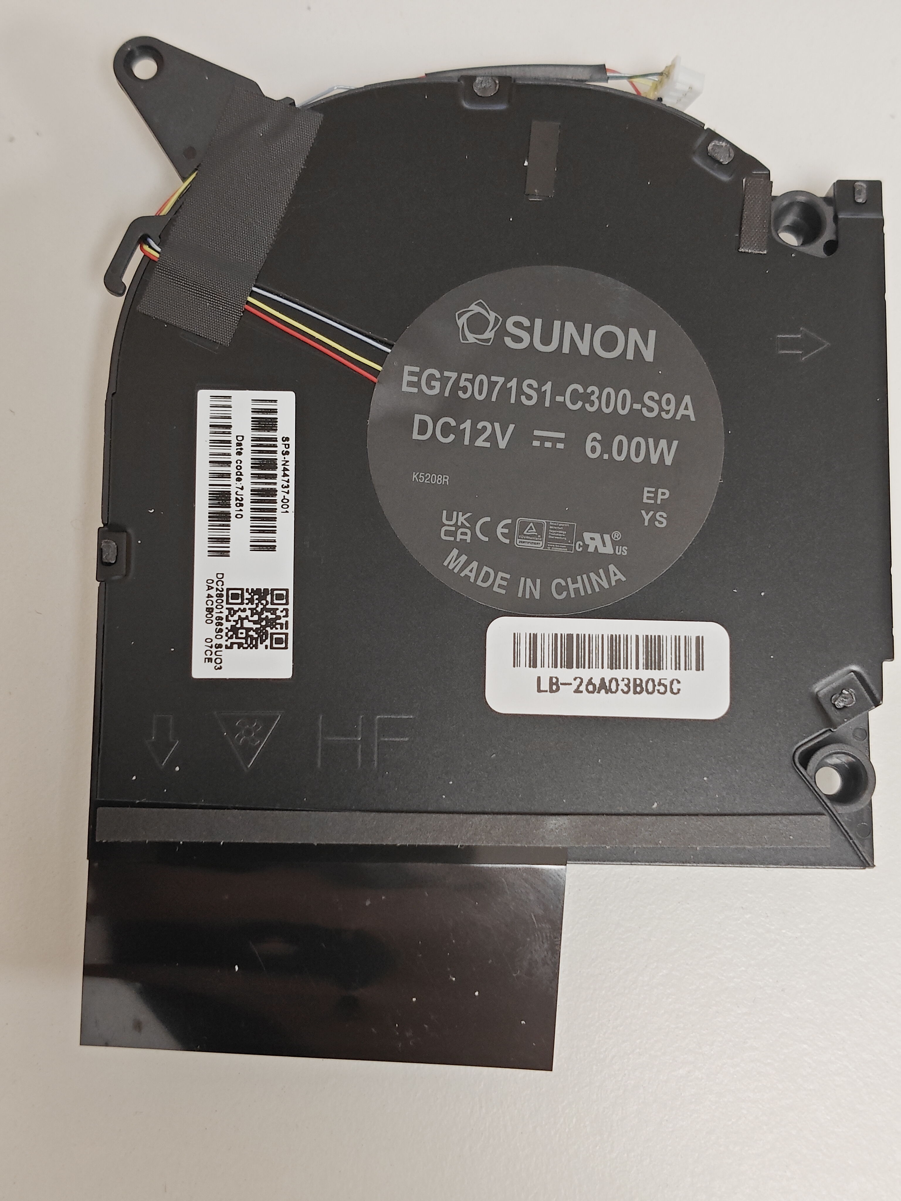 Cooler procesor compatibil Laptop Gaming, HP, N44737-001, ND8CC21-22H17, DC2800166D0, EG75071S1-C300-S9A, DC2800166S0, 12V, 6.00W, CPU