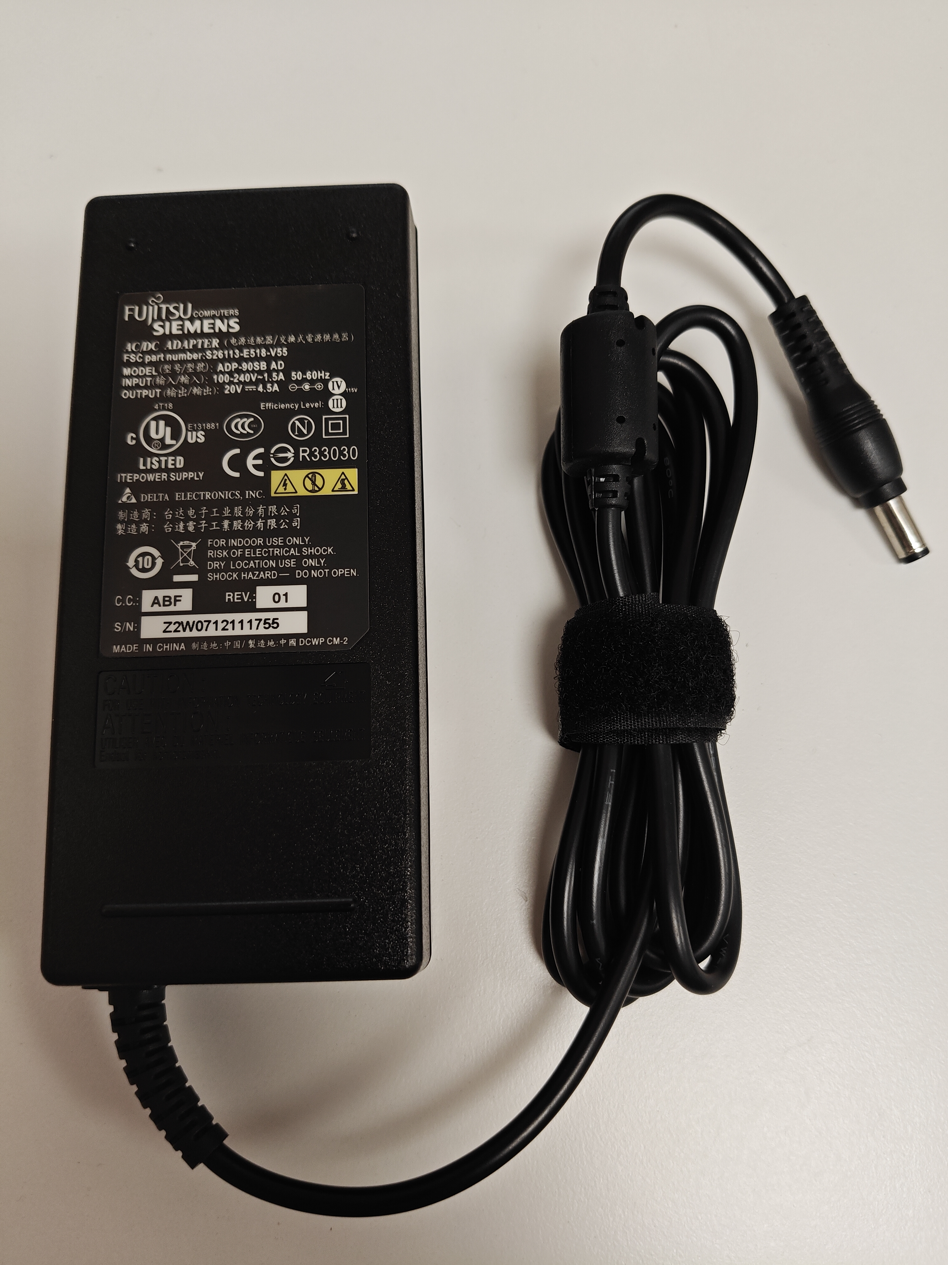 Incarcator Laptop, Fujitsu, Siemens ADP-90SB AD, S26113-E518-V55, 20V, 4.5A, 90W, mufa 5.5x2.5mm