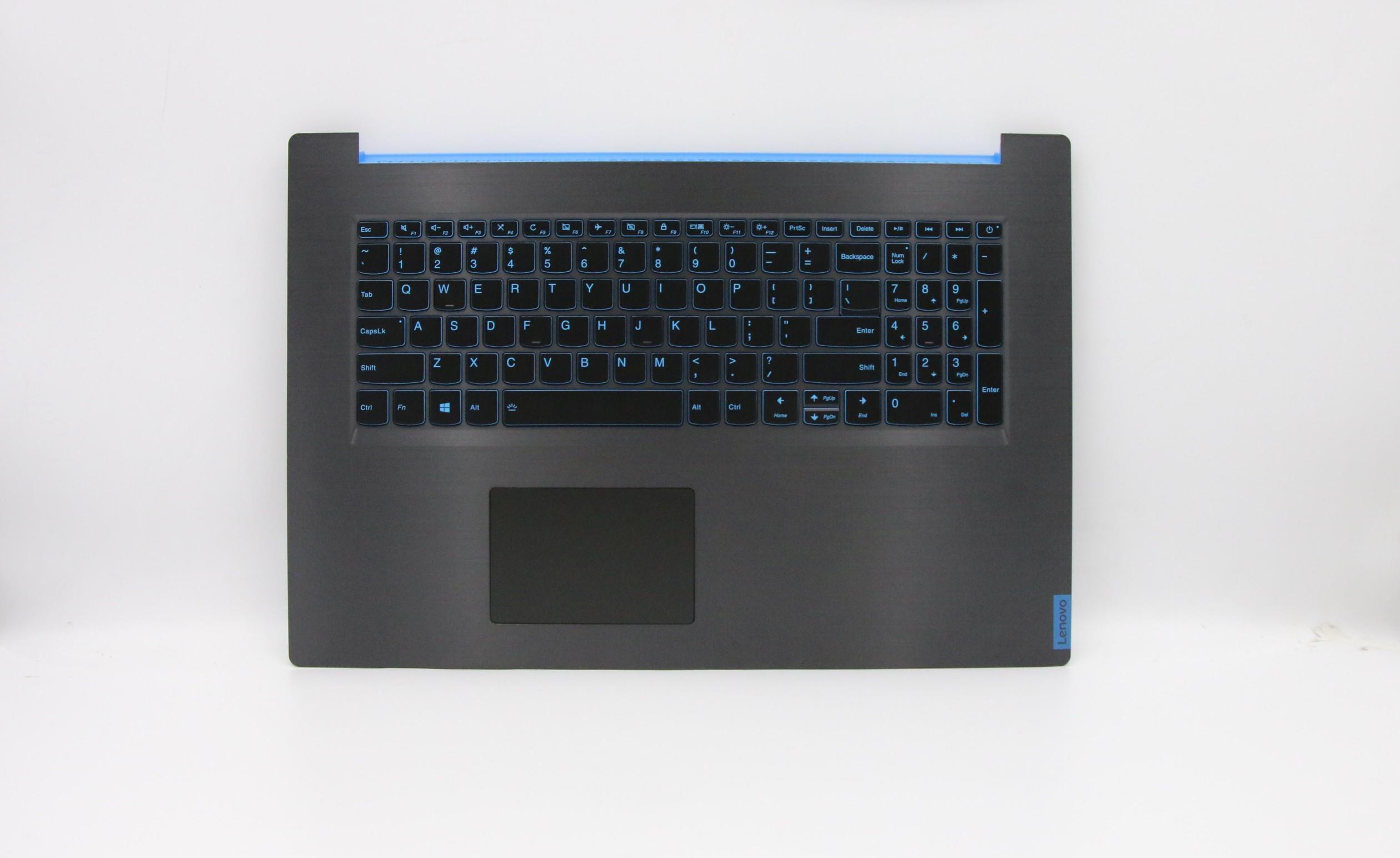 Carcasa superioara cu tastatura palmrest Laptop Gaming, Lenovo, IdeaPad L340-17IRH Type 81LL, 5CB0U42836, AP1B5000100, AM1B5000100, FG540, iluminata, gri inchis, layout US
