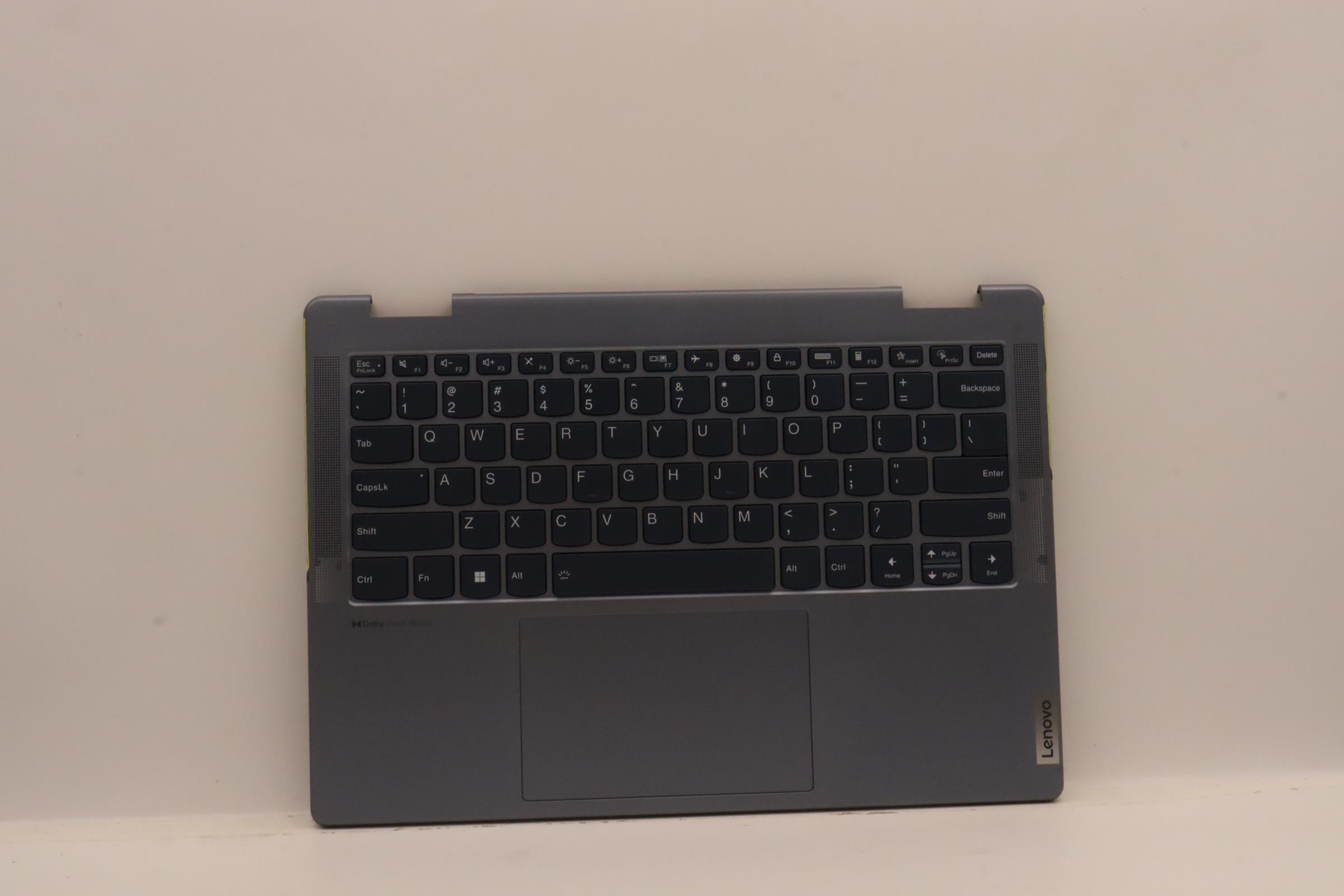 Carcasa superioara cu tastatura palmrest Laptop, Lenovo, Yoga 7 14IAL7 Type 82QE, 5CB1J02450, AM2E4000E10L, EL2E4000C00, iluminata, Stone Blue, layout US