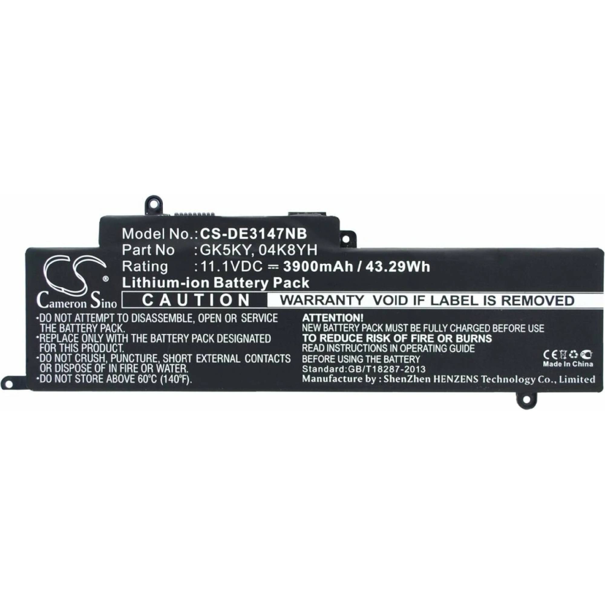 Baterie compatibila Laptop, Dell, Inspiron 13 7348, P57G, P57G001, CS-DE3147NB, GK5KY, 04K8YH, 11.1V, 3900mAh, 43.29Wh