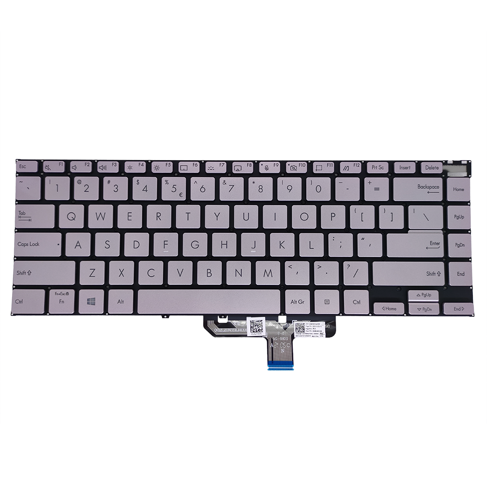 Tastatura Laptop, Asus, ZenBook 14X UX5400E, UX5400EA, UX5400EB, UX5400EG, UX5400Z, UX5400ZB, UX5400ZF, iluminata, argintie, layout US