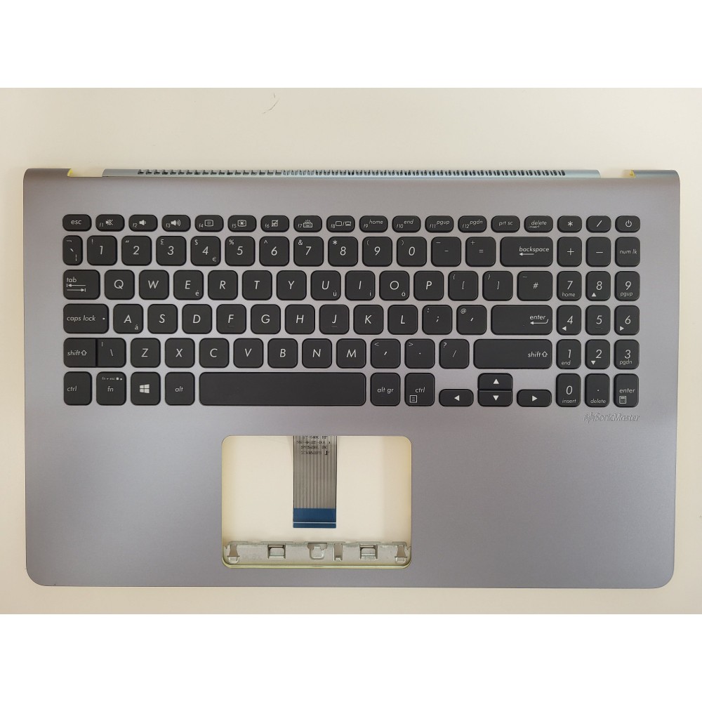 Carcasa superioara cu tastatura palmrest Laptop, Asus, VivoBook 15 X530U, X530UA, X530UF, X530UN, X530F, X530FA, X530FN, 90NB0I94-R32UK0, 13NB0IA4AP0321, FBXKJ006010, X530UA-1D, iluminata, gri, layout US/UK