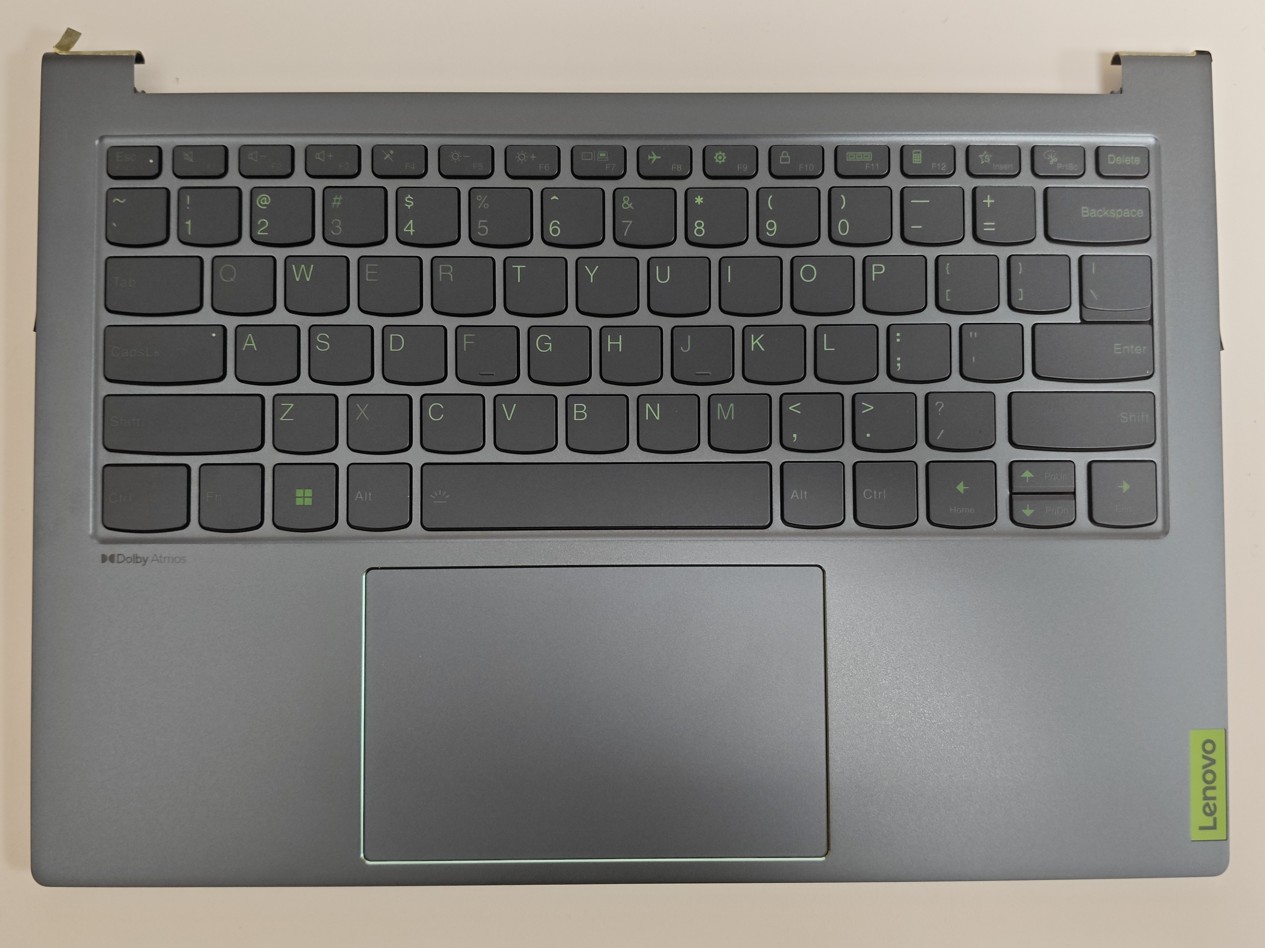 Carcasa superioara cu tastatura palmrest Laptop, Lenovo, Yoga Slim 7 Pro 14IAH7 Type 82UT, 5CB1J30910, AM2KF000520, ET2KF000600, AM2KF000600, iluminata, albastra, layout US