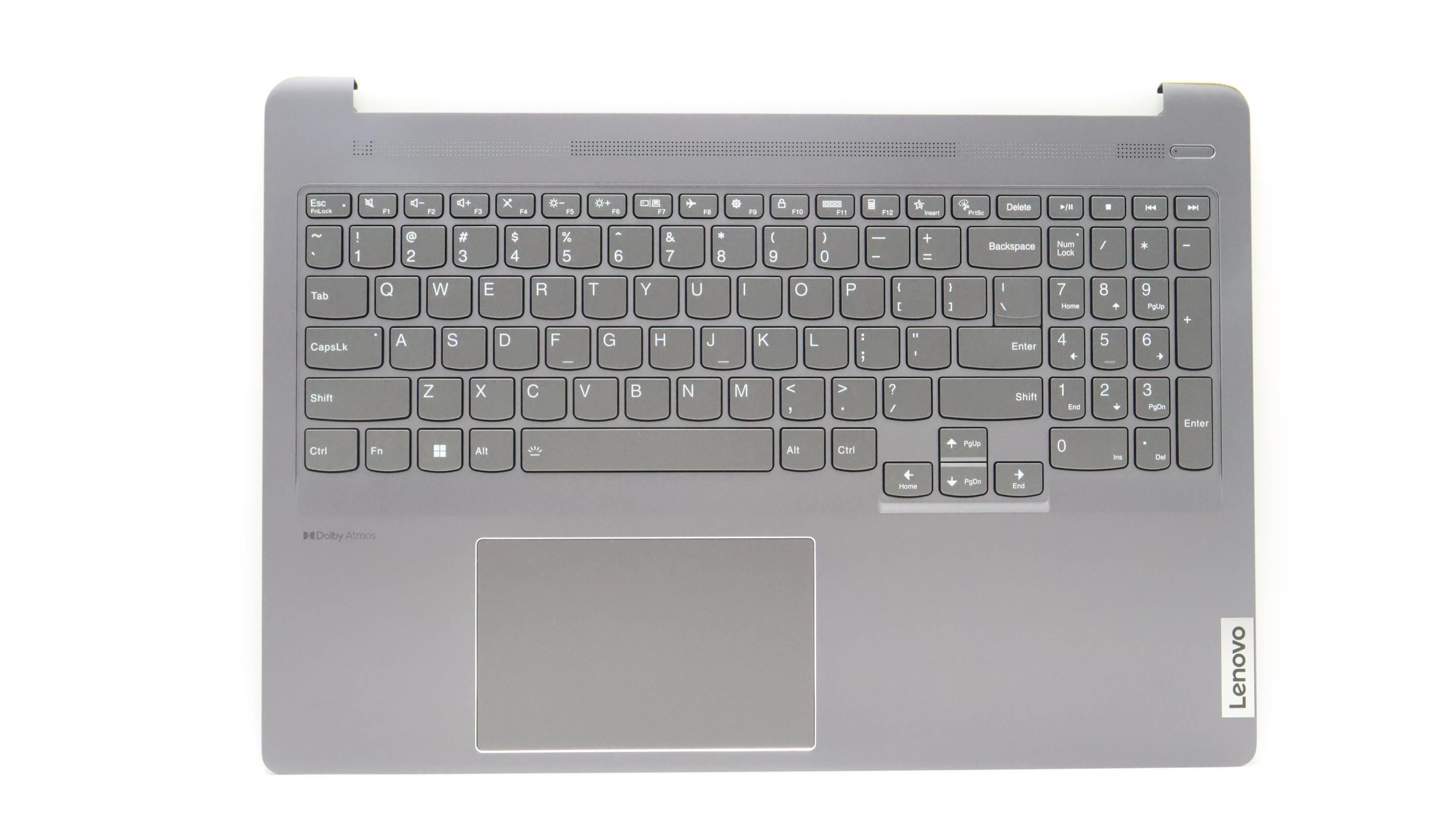 Carcasa superioara cu tastatura palmrest Laptop, Lenovo, IdeaPad 5 Pro 16IAH7 Type 82SK, 5CB1J08850, HQ20721720000, HQ20901841000, S570C-B, iluminata, Storm Grey, layout US