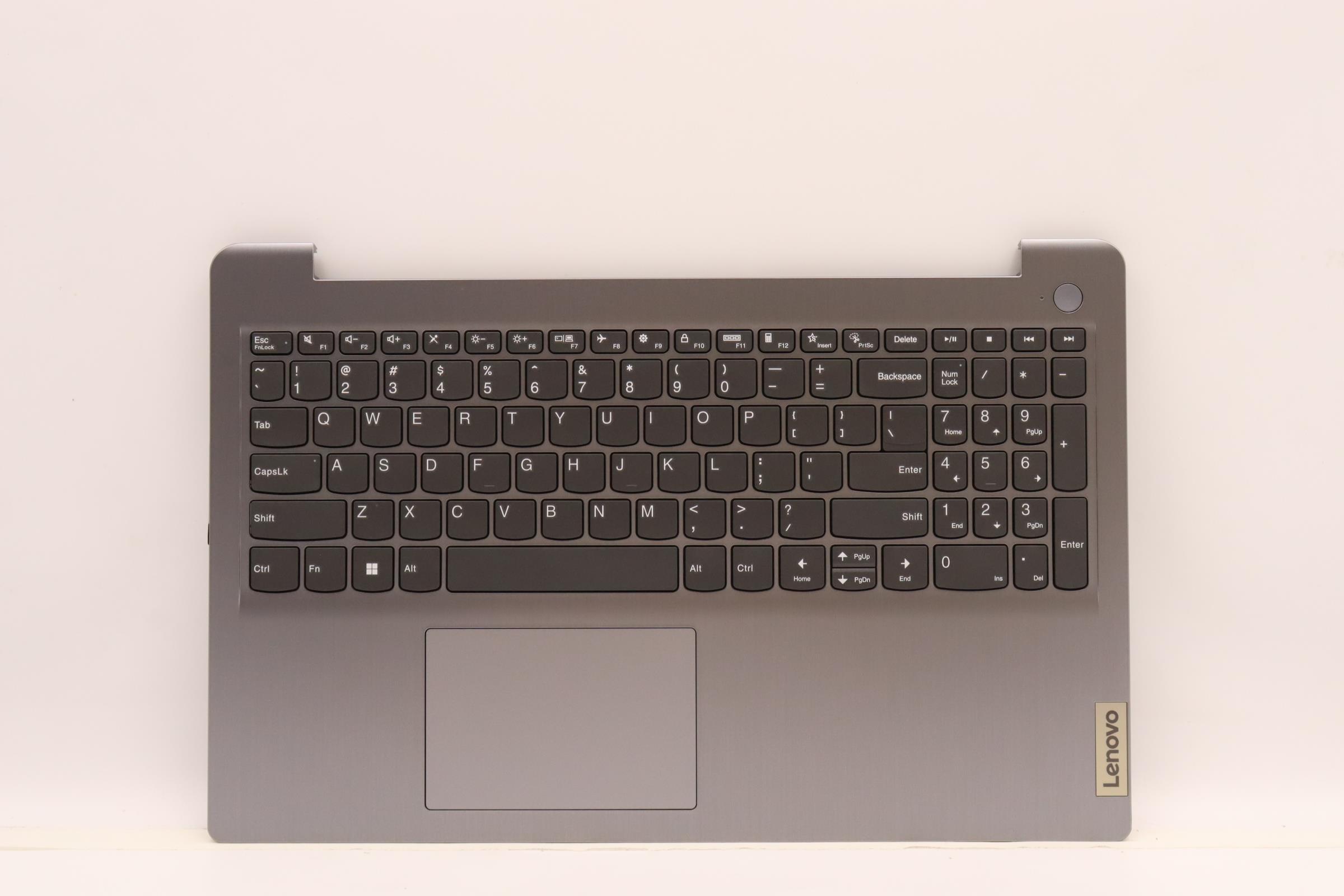 Carcasa superioara cu tastatura palmrest Laptop, Lenovo, IdeaPad 3 15ABA7 Type 82RN, 82T8, 5CB1H78294, AP2JD000330, EC2JD000210, AM2JD000310, JS578, iluminata, Artic Grey, layout US