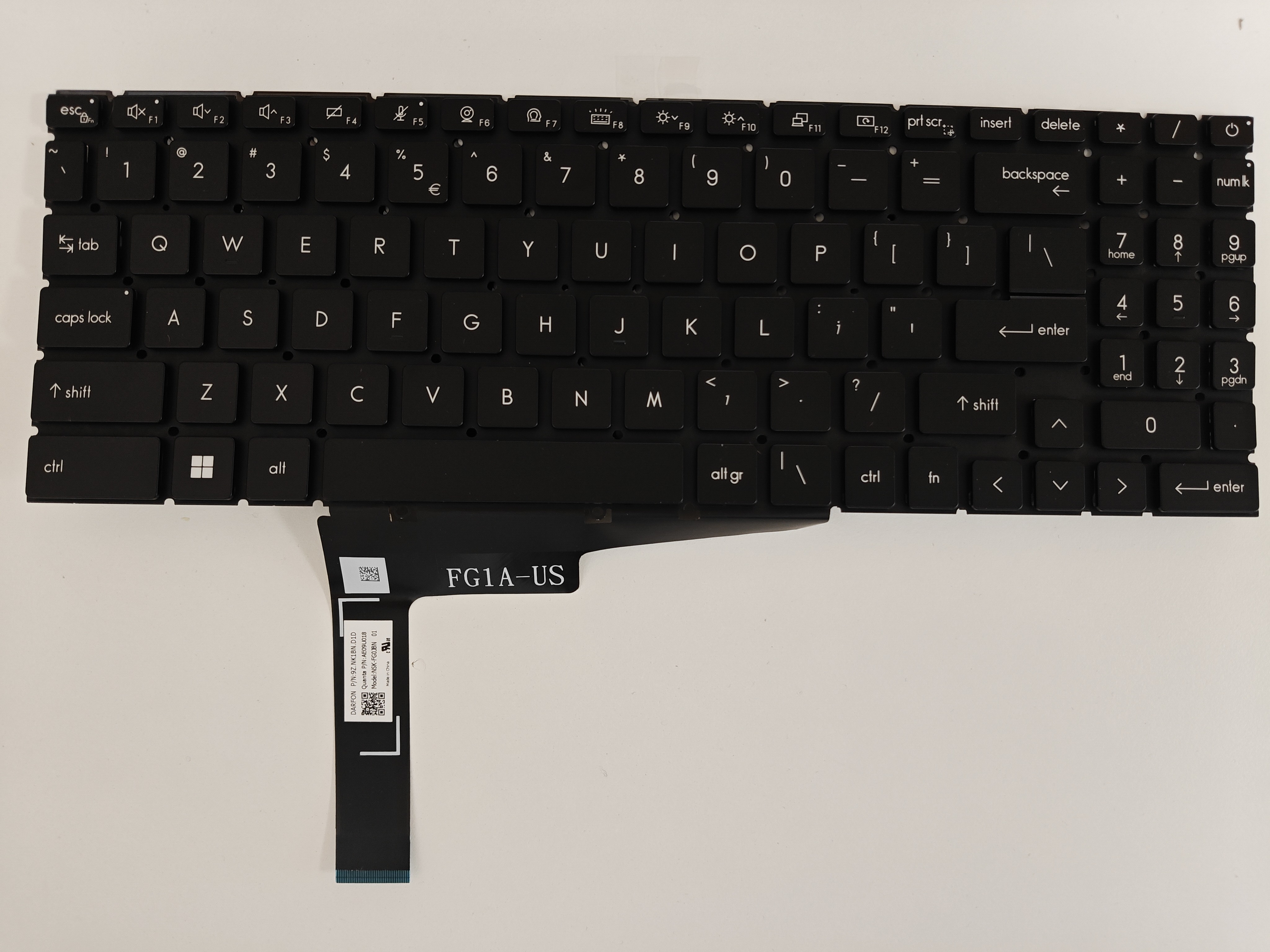 Tastatura Laptop Gaming, MSI, Sealth 16 AI Studio A1VFG, A1VGG, MS-15H4, iluminata, RGB Per Key, 40 pini, neagra, layout US