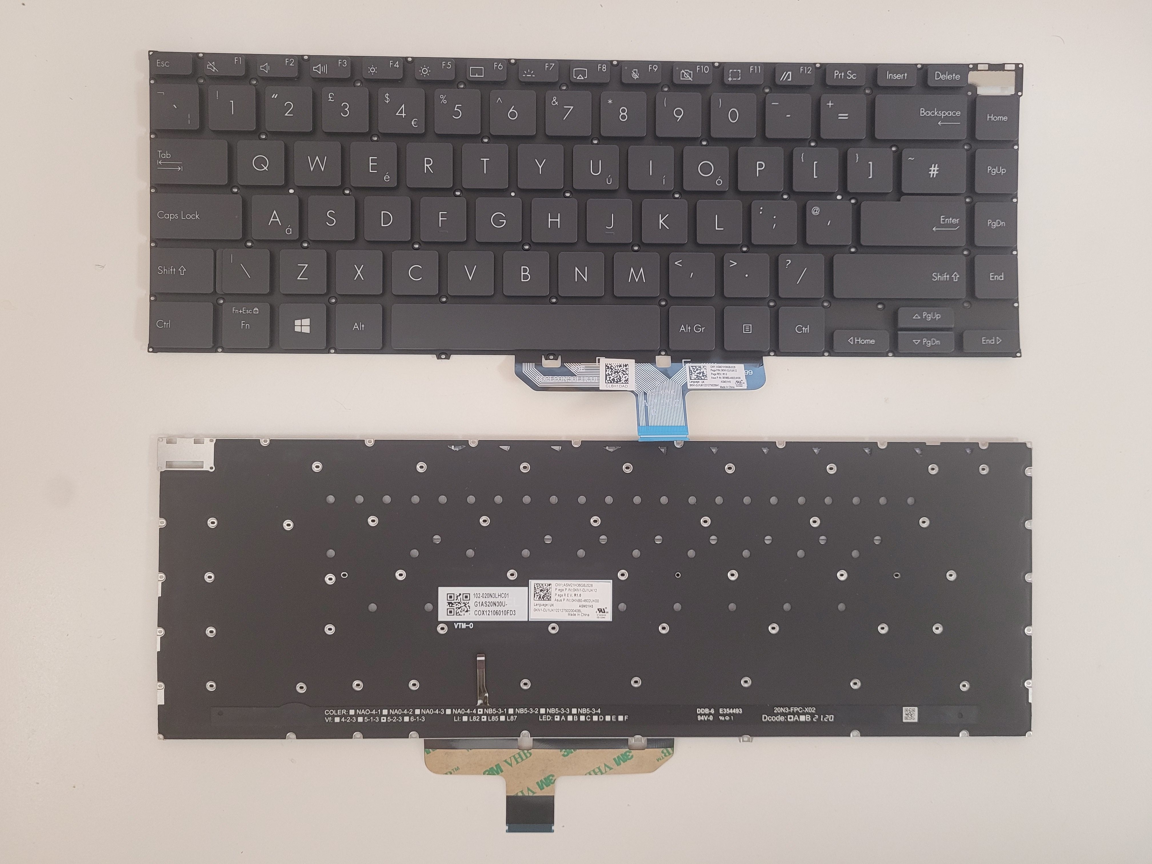 Tastatura Laptop, Asus, ZenBook 14X UN5401R, UN5401RA, UN5401Q, UN5401QA, iluminata, gri inchis, layout US
