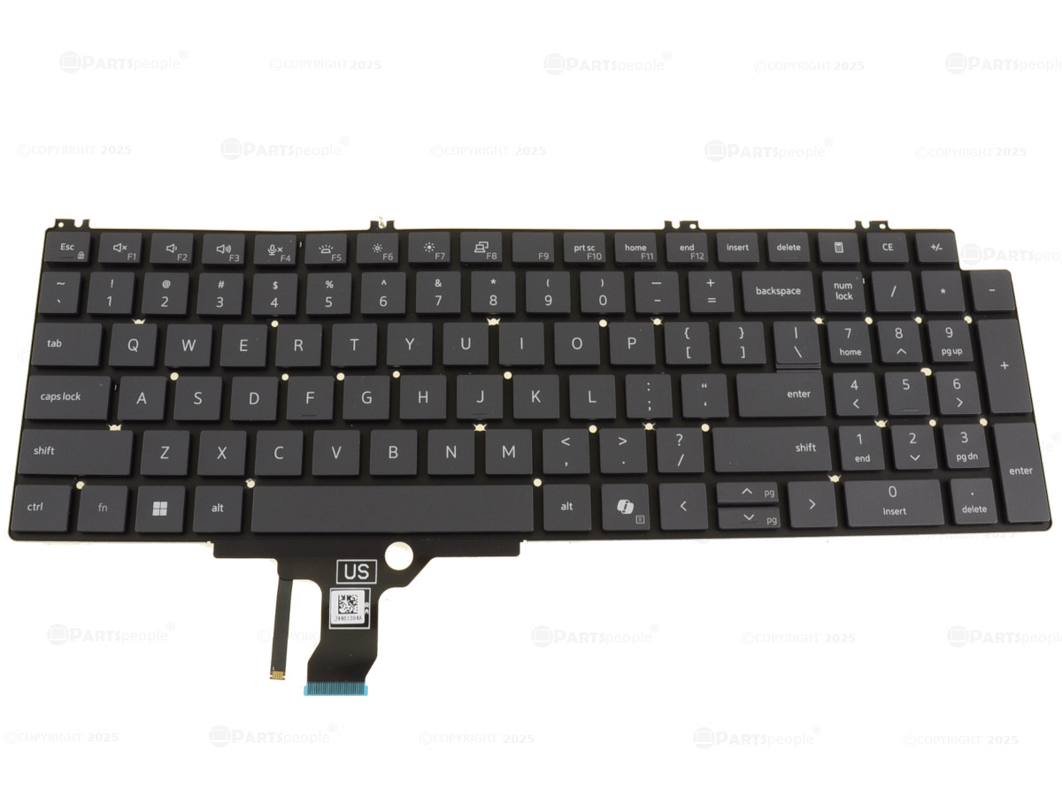 Tastatura Laptop, Dell, Pro 16 Plus PB16255, P135F, P135F004, iluminata, neagra, layout US