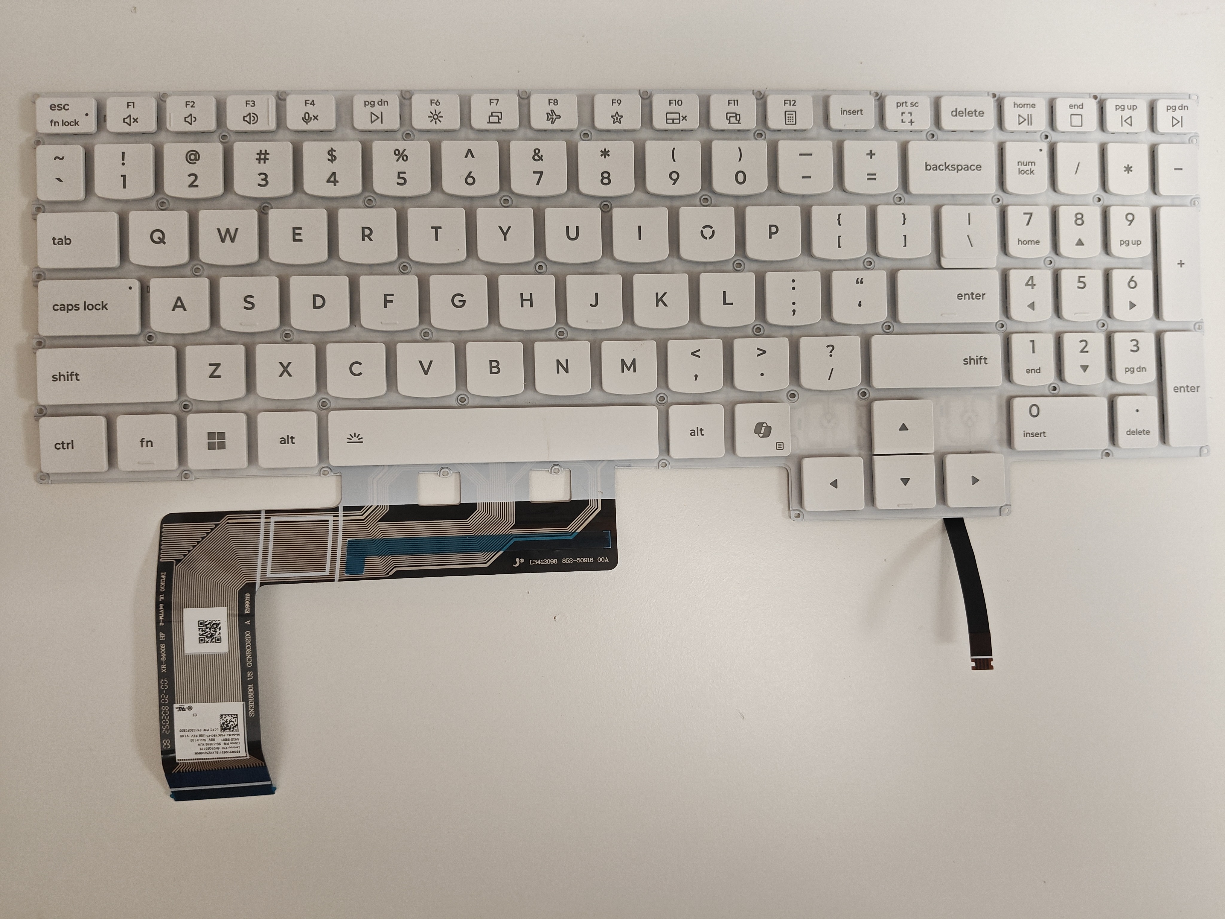 Tastatura Laptop, Lenovo, Legion 5 15AHP10 Type 83M0, iluminata, conector 4 pini, alba, layout US