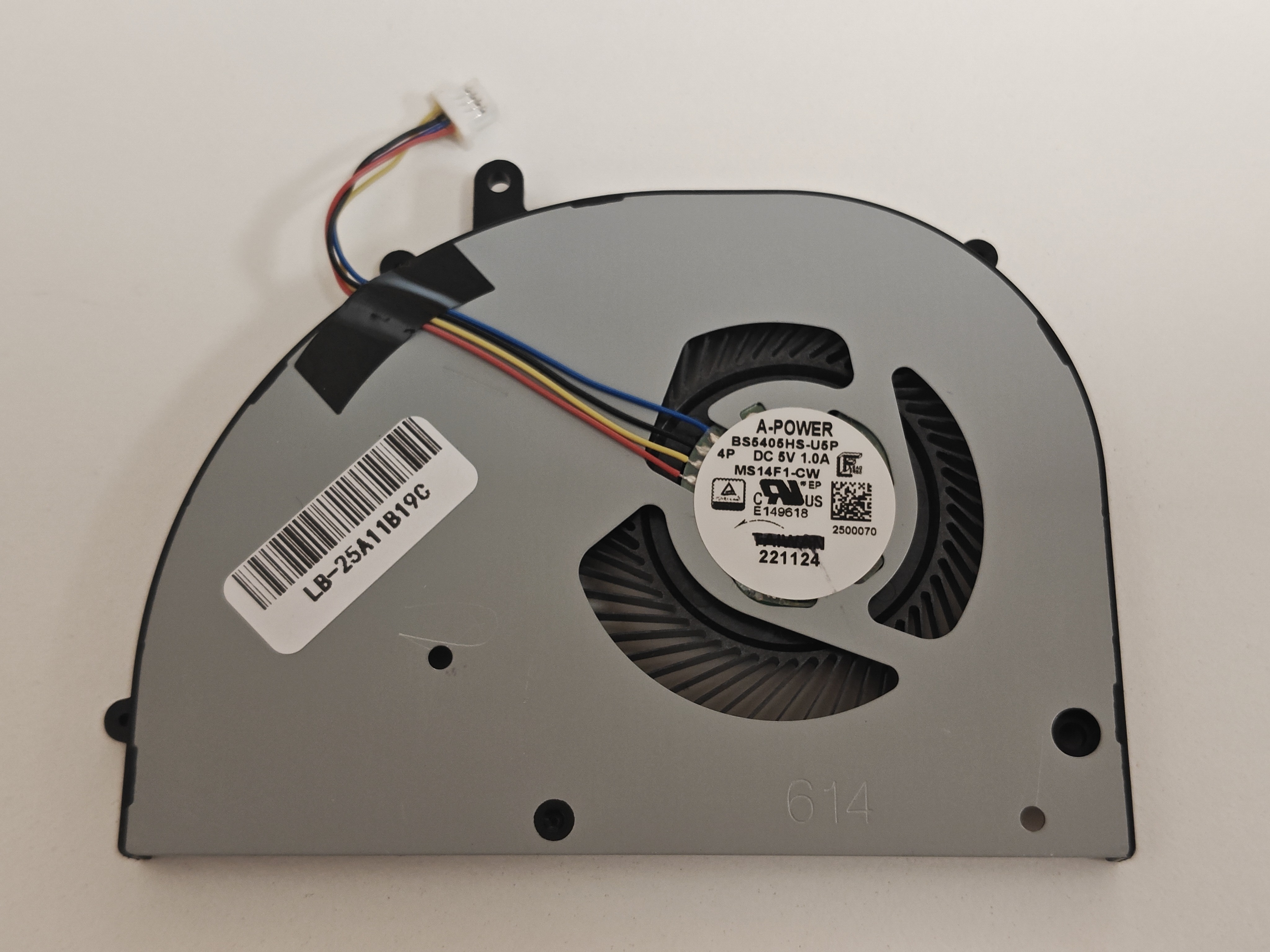 Cooler procesor Laptop, MSI, Summit E14 Flip Evo A12MT, A13MT, MS-14F1, BS5405HS-U5P, MS14F1-CW, 2500070, 5V, 1A