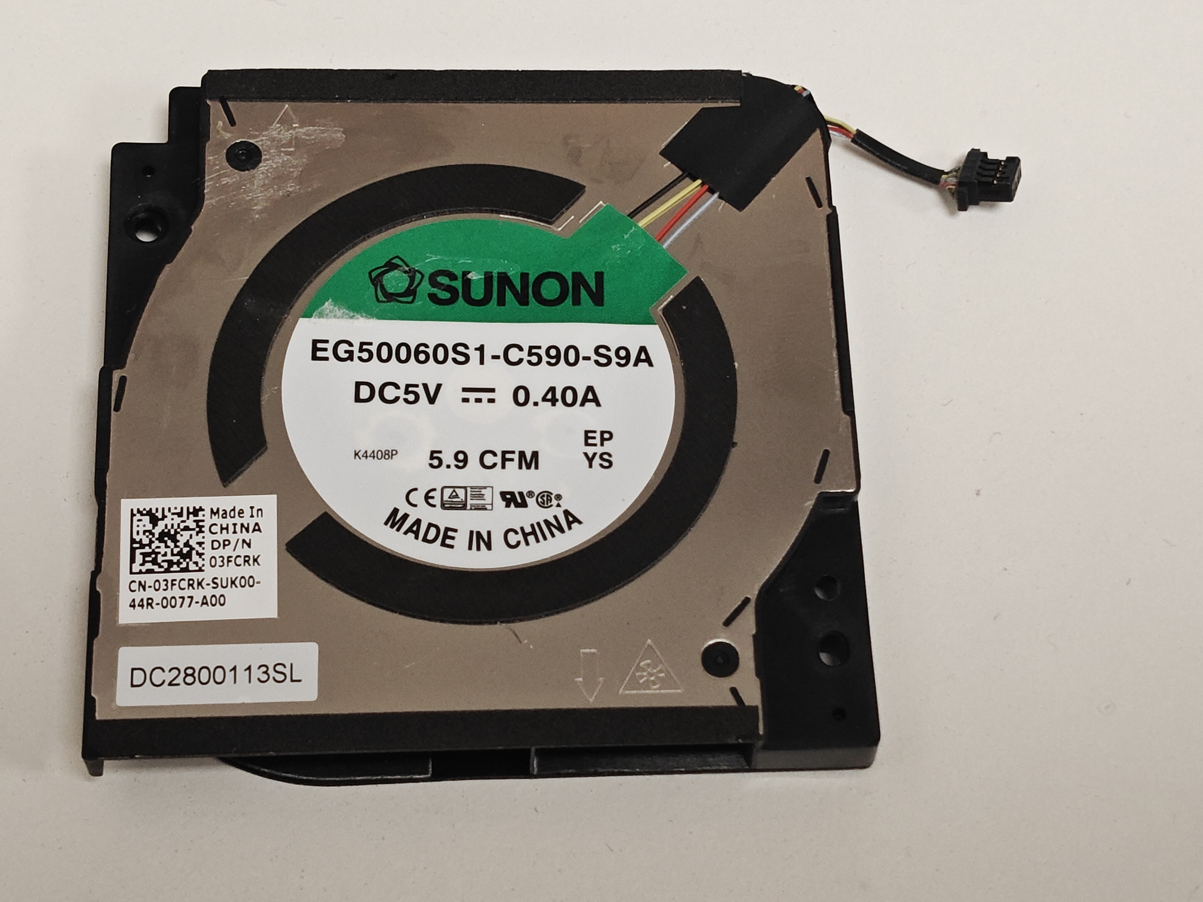 Cooler procesor Laptop, Dell, Precision 5470, P154G, P154G001, P154G002, 3FCRK, 03FCRK, EG50060S1-C590-S9A, DC2800113SL, ND75C89-21F21, DC2800113DL, 5V, 0.4A, CPU