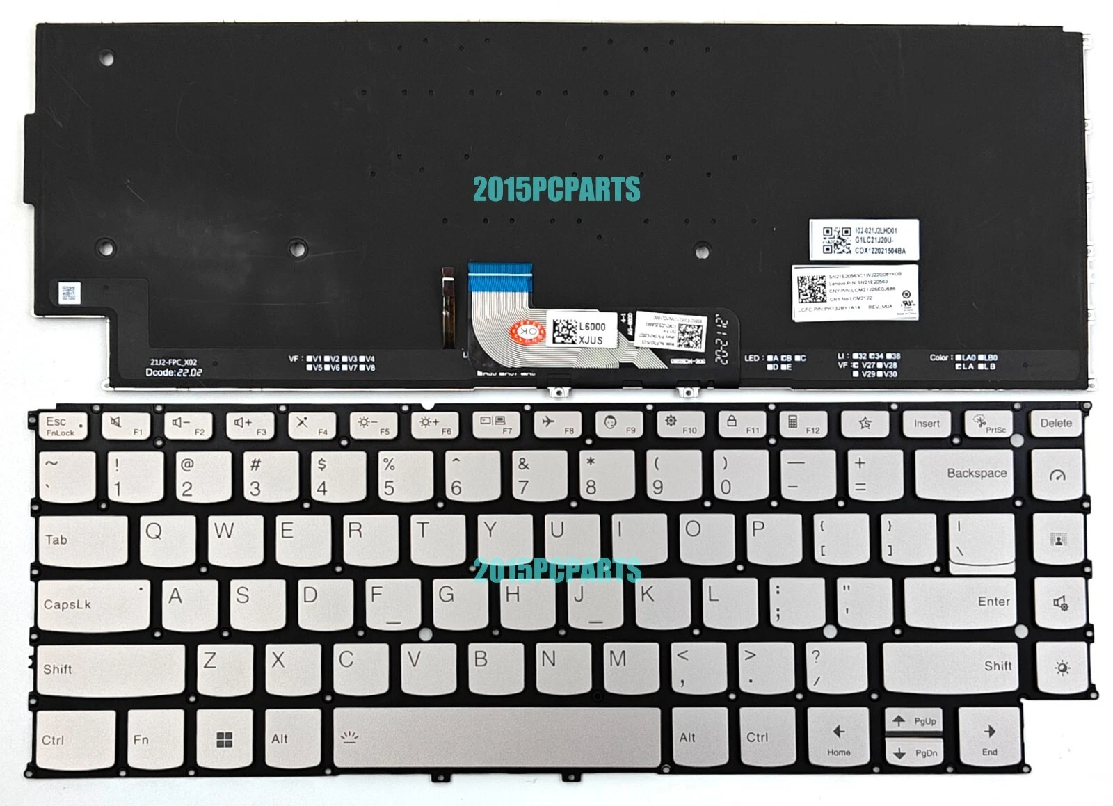 Tastatura Laptop, Lenovo, Yoga 9 14IRP8 Type 83B1, iluminata, argintie, layout US