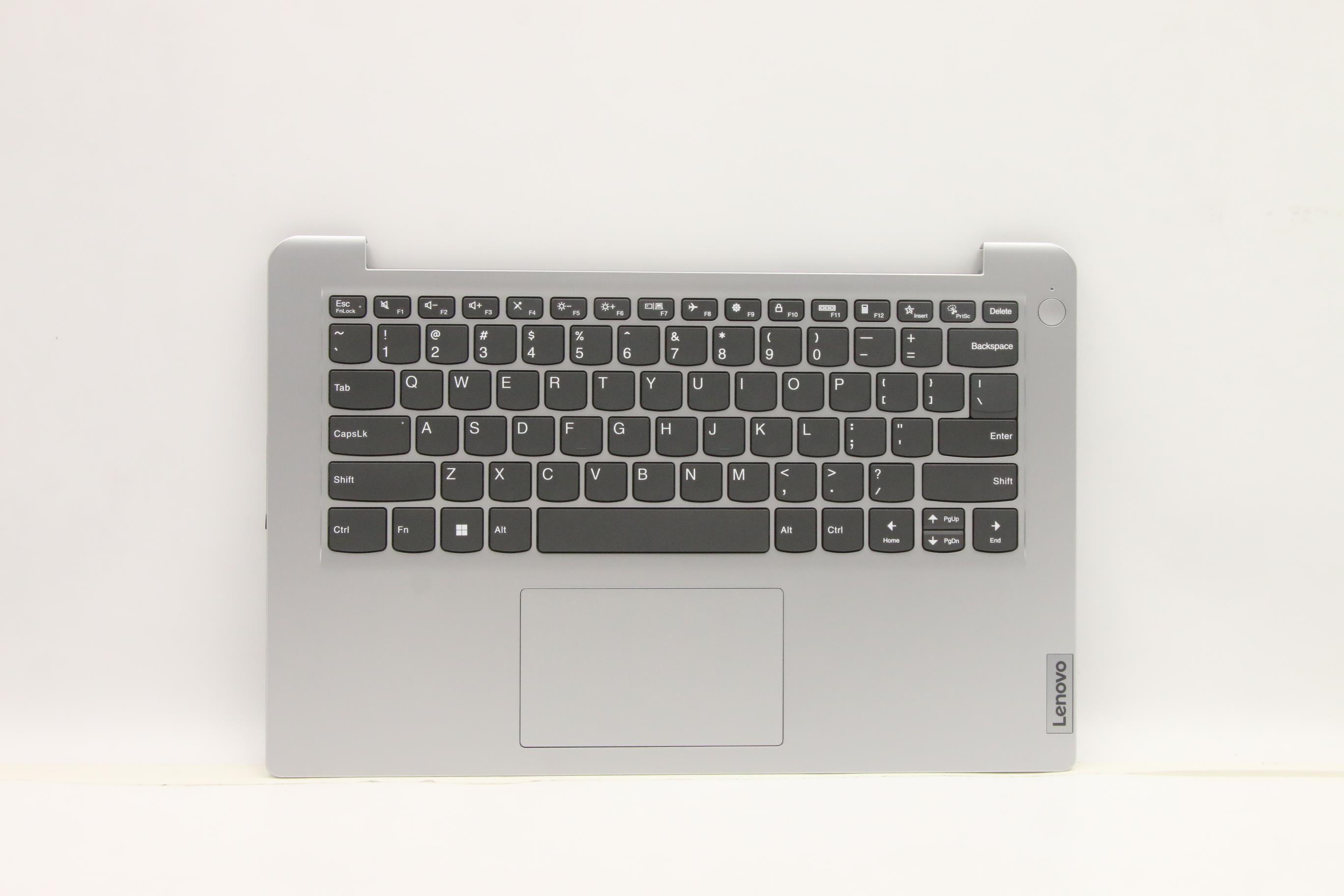 Carcasa superioara cu tastatura palmrest Laptop, IdeaPad 1 14IGL7 Type 82V6, 5CB1H68610, AP2GW000330, AM2GW000100, Cloud Grey, non finger, argintie, layout US