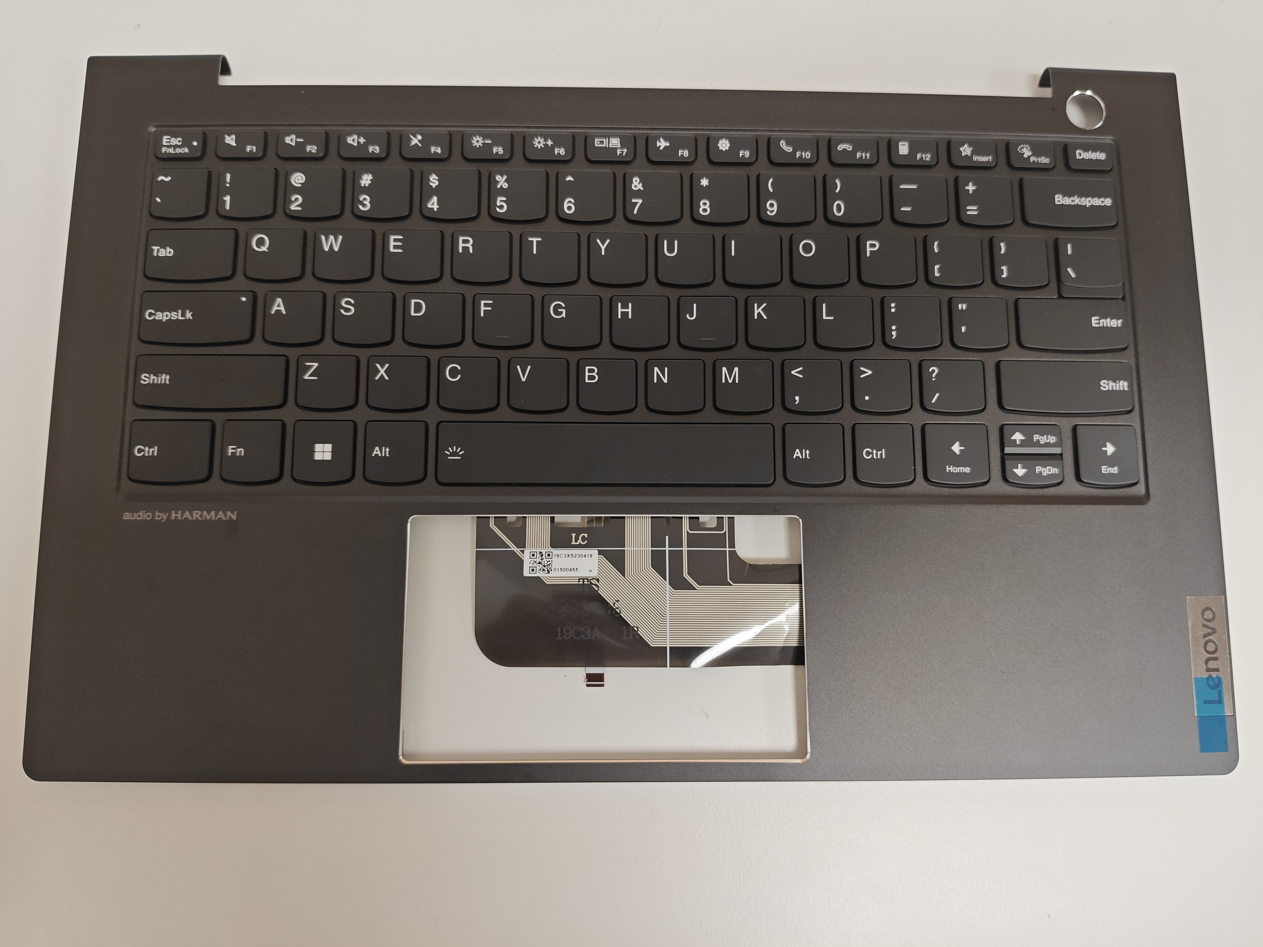Carcasa superioara cu tastatura palmrest Laptop, ThinkBook 14s G2 ITL Type 20VA, 5CB1C19317, 460.0M404.0001, LV554, iluminata, neagra, layout US