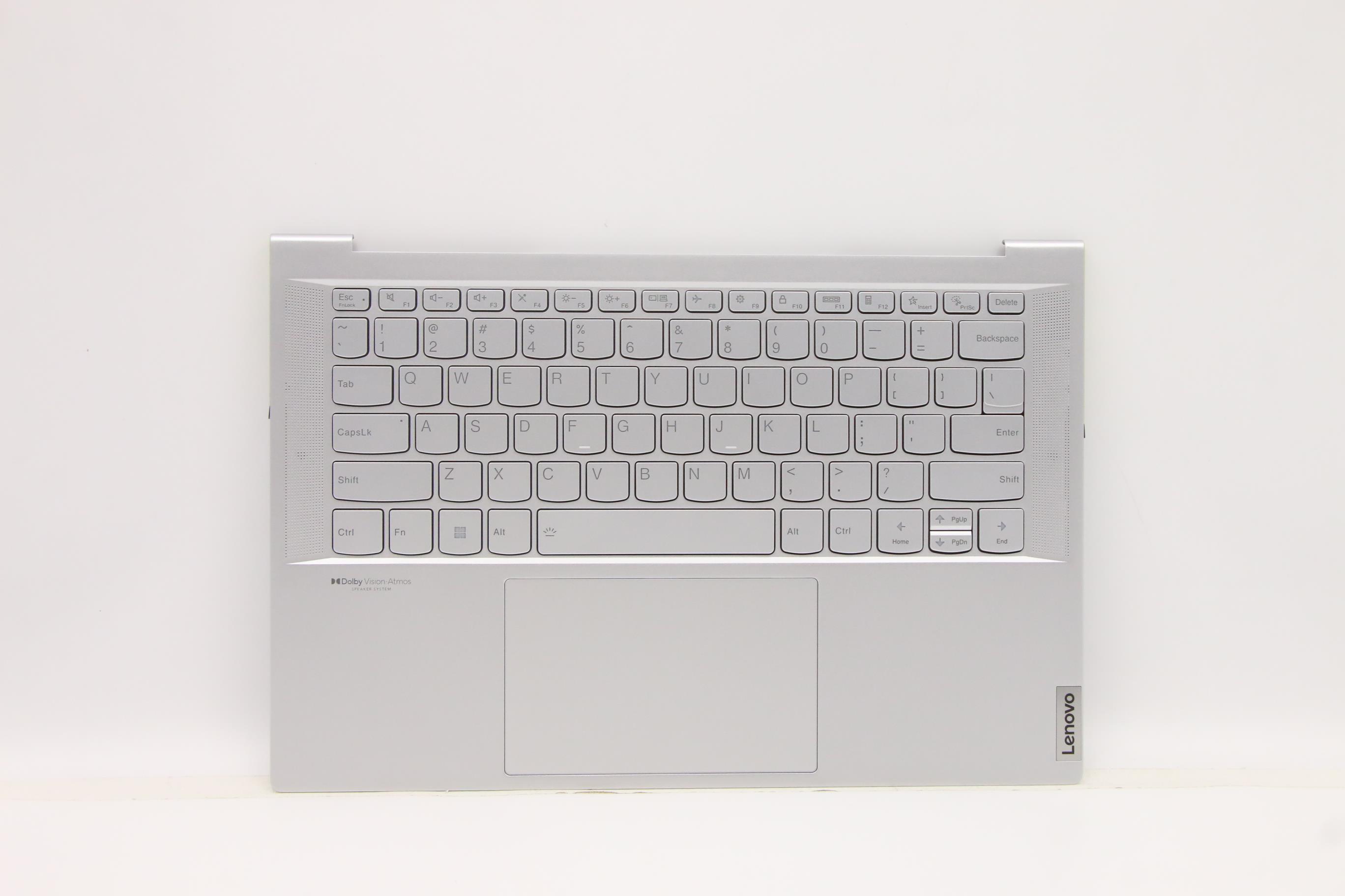 Carcasa superioara cu tastatura palmrest Laptop, Lenovo, Yoga Slim 7 Carbon 14ACN6 Type 82L0, 5CB1D70671, AM28C000100, iluminata, Cloud Grey, layout US